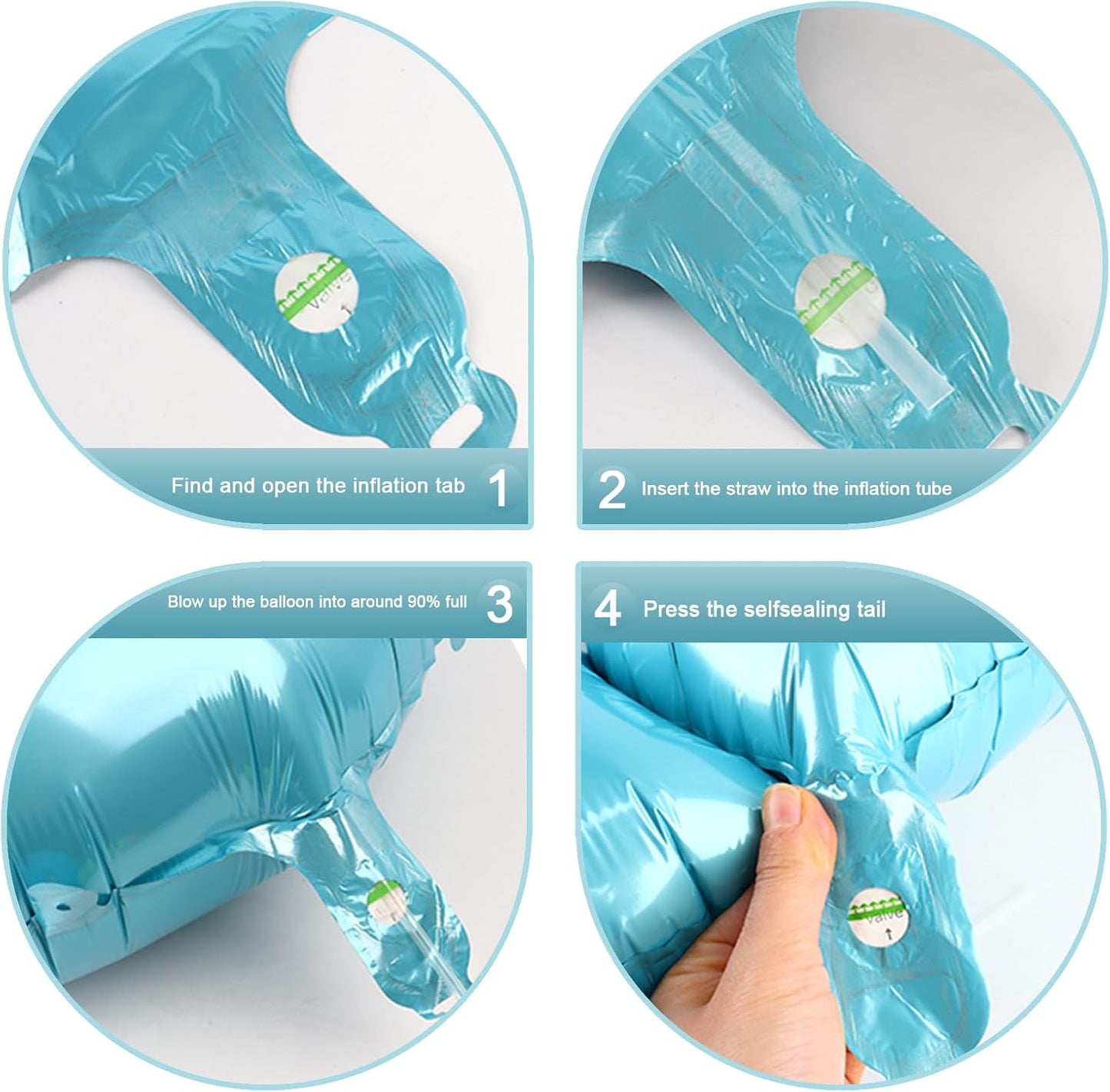 40 Inch Pearl Blue Mylar Foil Number 6 Birthday Balloon, Digital Balloons for 6 16 Boy Girl Party Decorations Supplies, Big Helium Balloon Numbers for 26 36 46 60 Men Women Anniversary