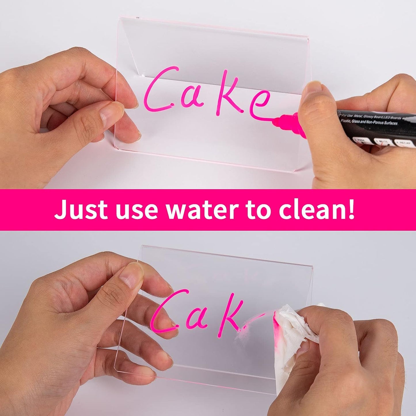 AITEE Mini Tabletop Chalkboard Signs - 10 Pack Acrylic Mini Chalkboard Signs for Food, Weddings, Birthday Parties, Buffet, Bakery