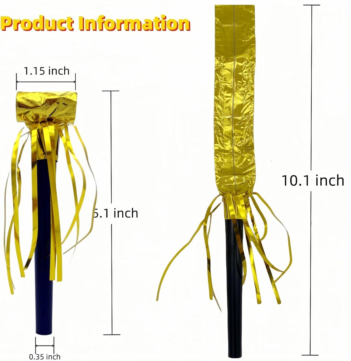 48 Pieces Party Squawkers Christmas Party Blowers Noise Makers for New Year Party Favor Supplies, Gold