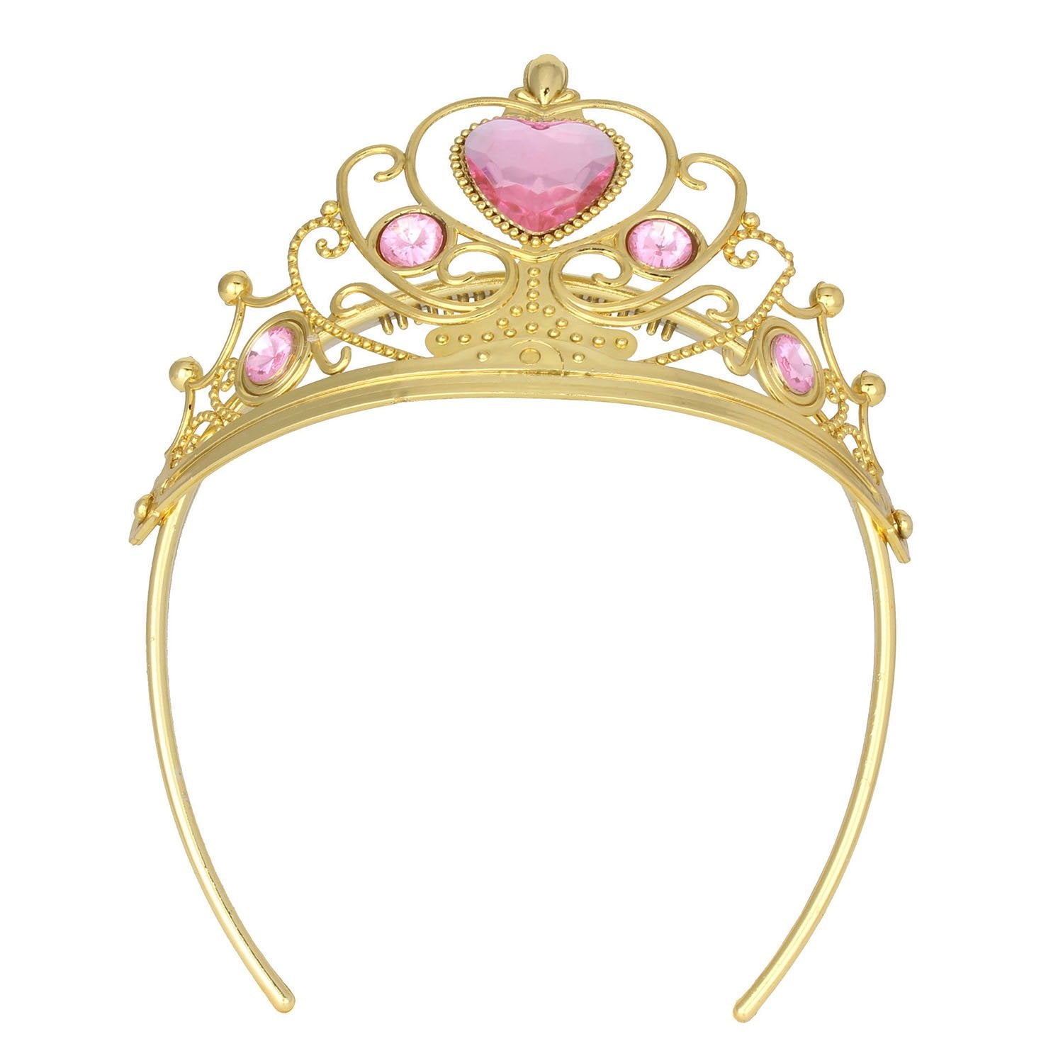 Princess Dress Up Crowns for Little Girls Gold Plastic Tiaras Crown Set Party Favors Pink Tiaras