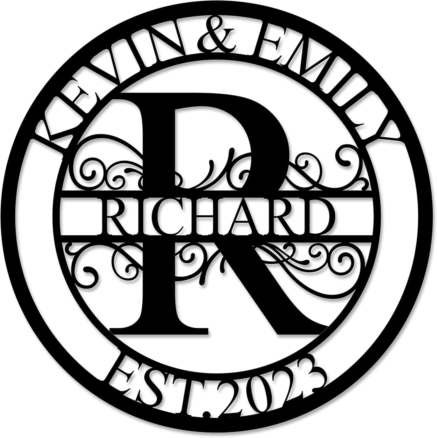 Custom Metal Sign - Last Name Signs - Monogram Wall Decor- Family Sign - Metal Signs for Outdoor - Personalized Wedding Gift for Couples