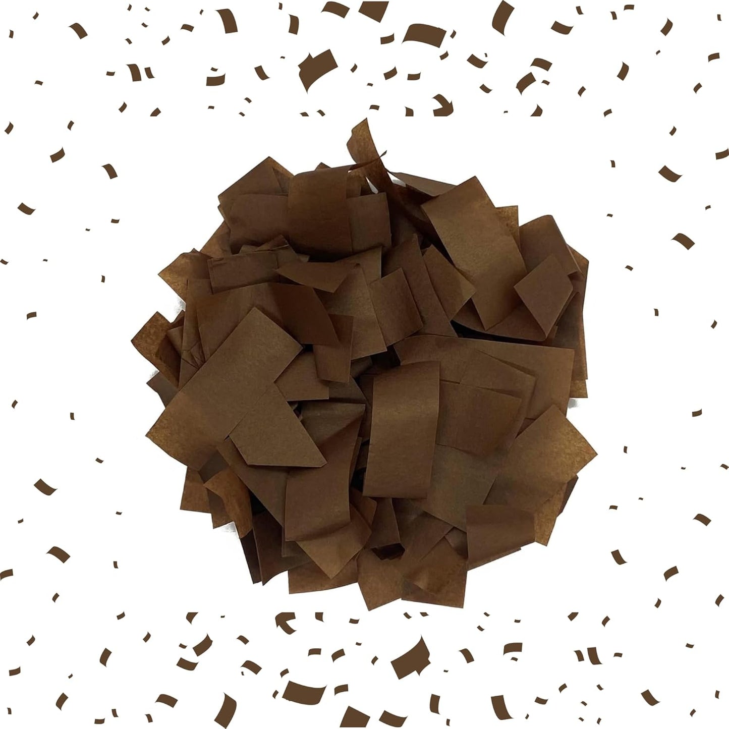 Brown Biodegradable Confetti - Rectangular Fluttering Tissue Paper Confetti for Cannon and Launcher use – Mother’s Day Confeti, Wedding, Parties and Live Events - 1 lb, 16 oz