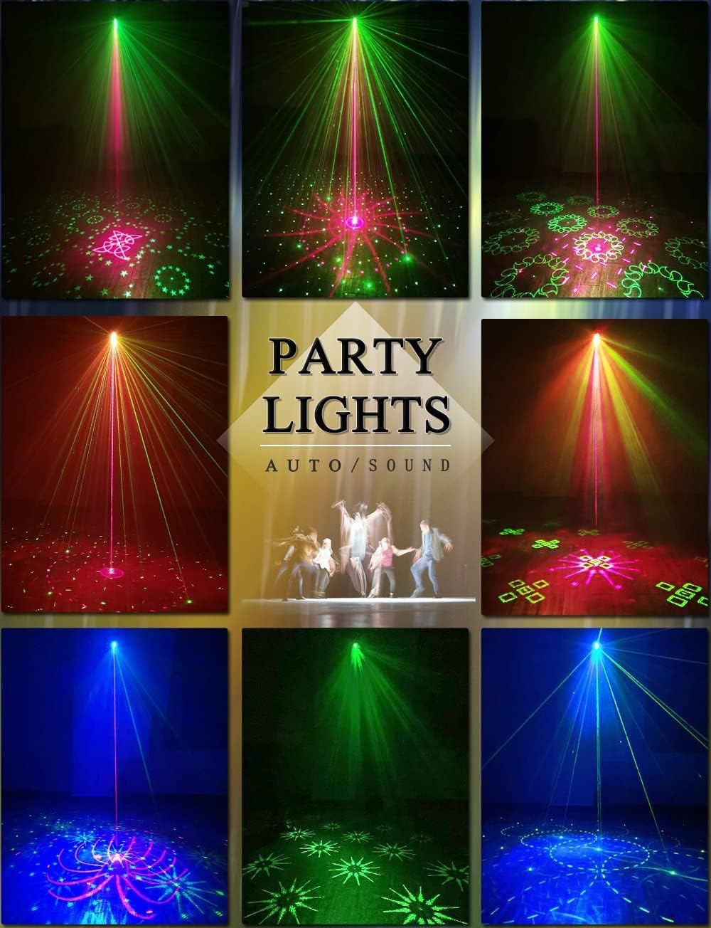 Party Lights DJ Disco Lights, Sound Activated with Remote Control for Dance Party Karaoke Living Room Pub