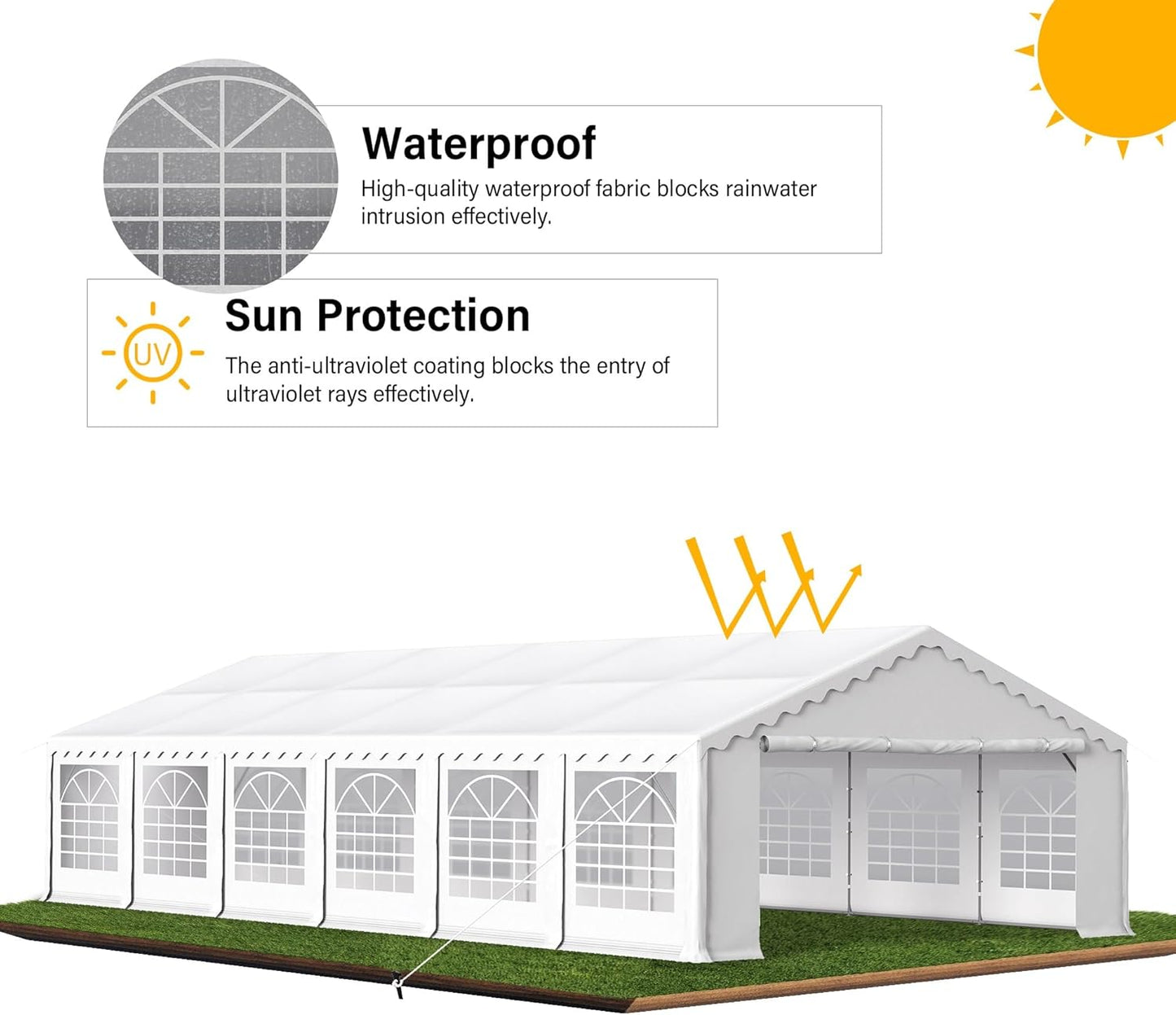 HERA'S PALACE 20'x 40' Outdoor Tents for Parties Large Canopy Tent with 14 Removable Sidewalls Heavy Duty Party Tent for Graduation Wedding and Birthday (White)