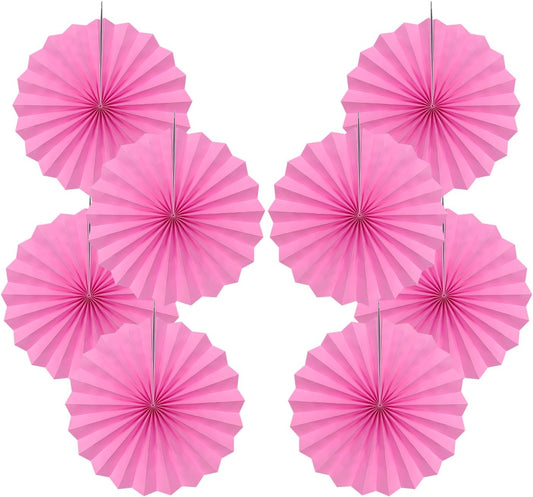Red Hanging Paper Fans,Red Accessories Paper Decorations for Party,Valentines Day Decorations,Photo Booth Props Decor,12in Hanging Paper Fans 30 Color DIY Set （Magenta）