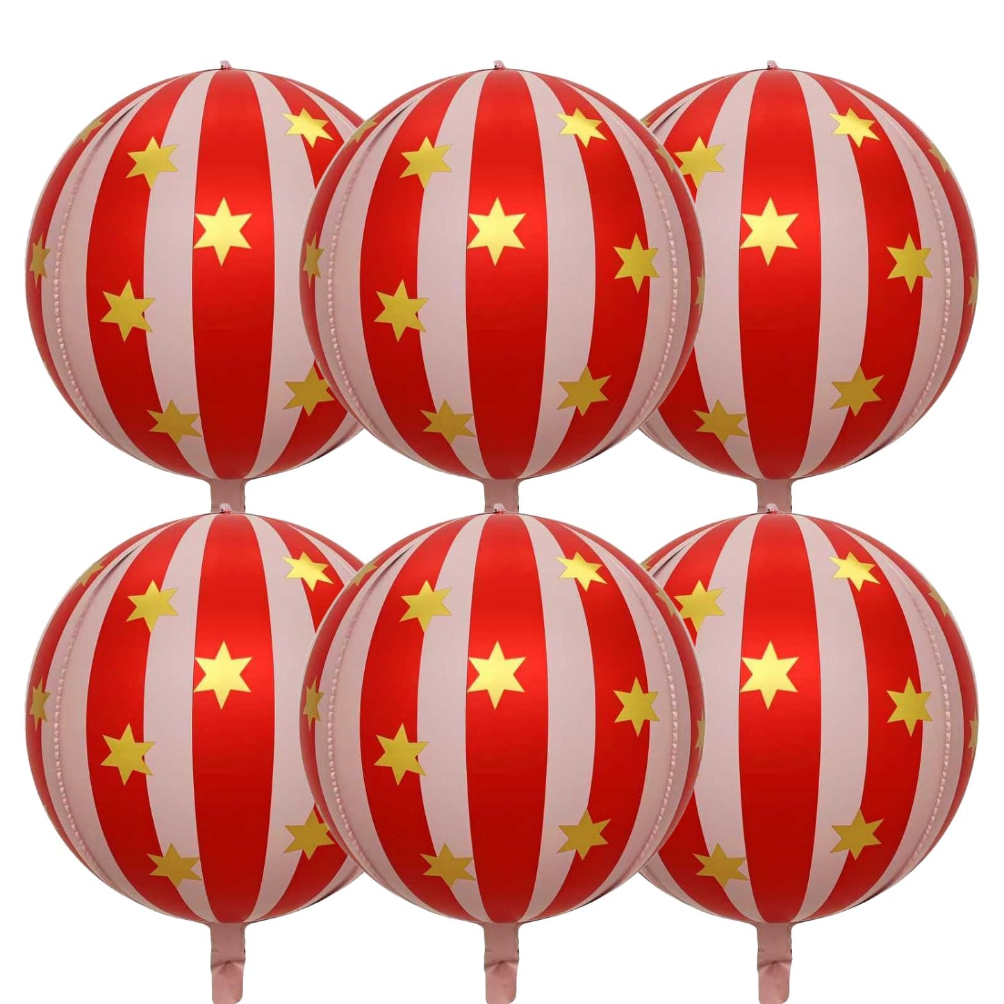 Carnival Red and Pink Foil Balloons 22Inch 6Pack