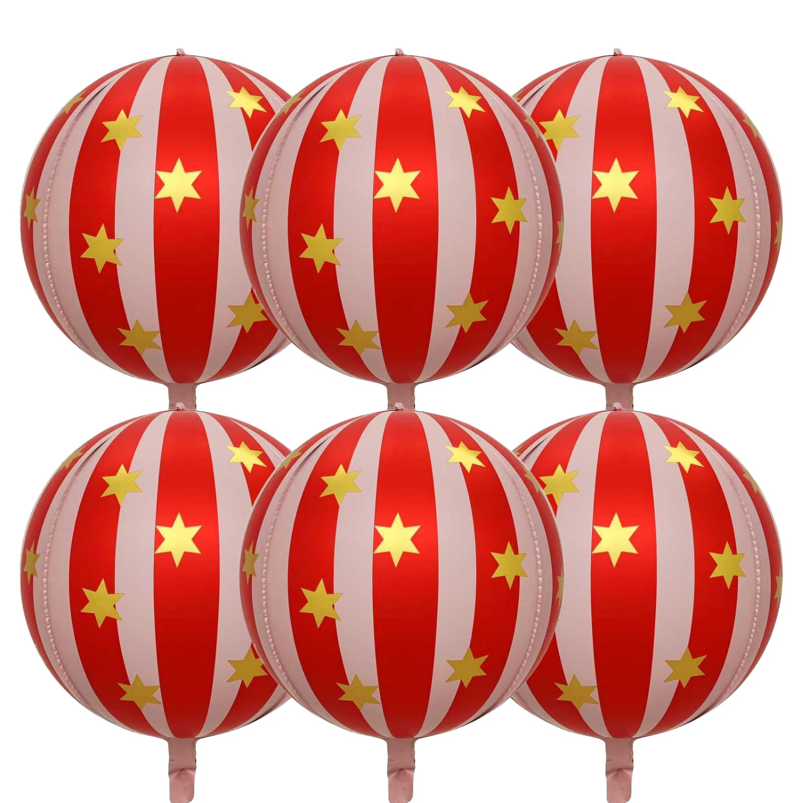 Carnival Red and Pink Foil Balloons 22Inch 6Pack
