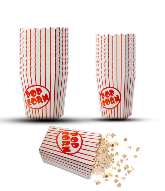 50 Pack Popcorn Boxes Movie Night Popcorn Bags for Party Red and White Popcorn Bags for Popcorn Vintage Snack Box Concession and Carnival Party Supplies, Individual Popcorn Bucket Containers (50)