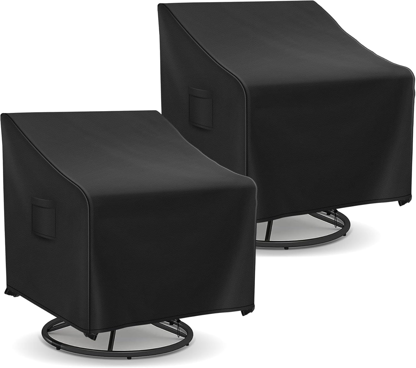 Outdoor Swivel Chair Covers Waterproof, Outdoor Rocking Chair Covers 2 Pack, Patio Chair Covers for Outdoor Furniture Fits up to 30W x 34D x 38.5H inches, Black