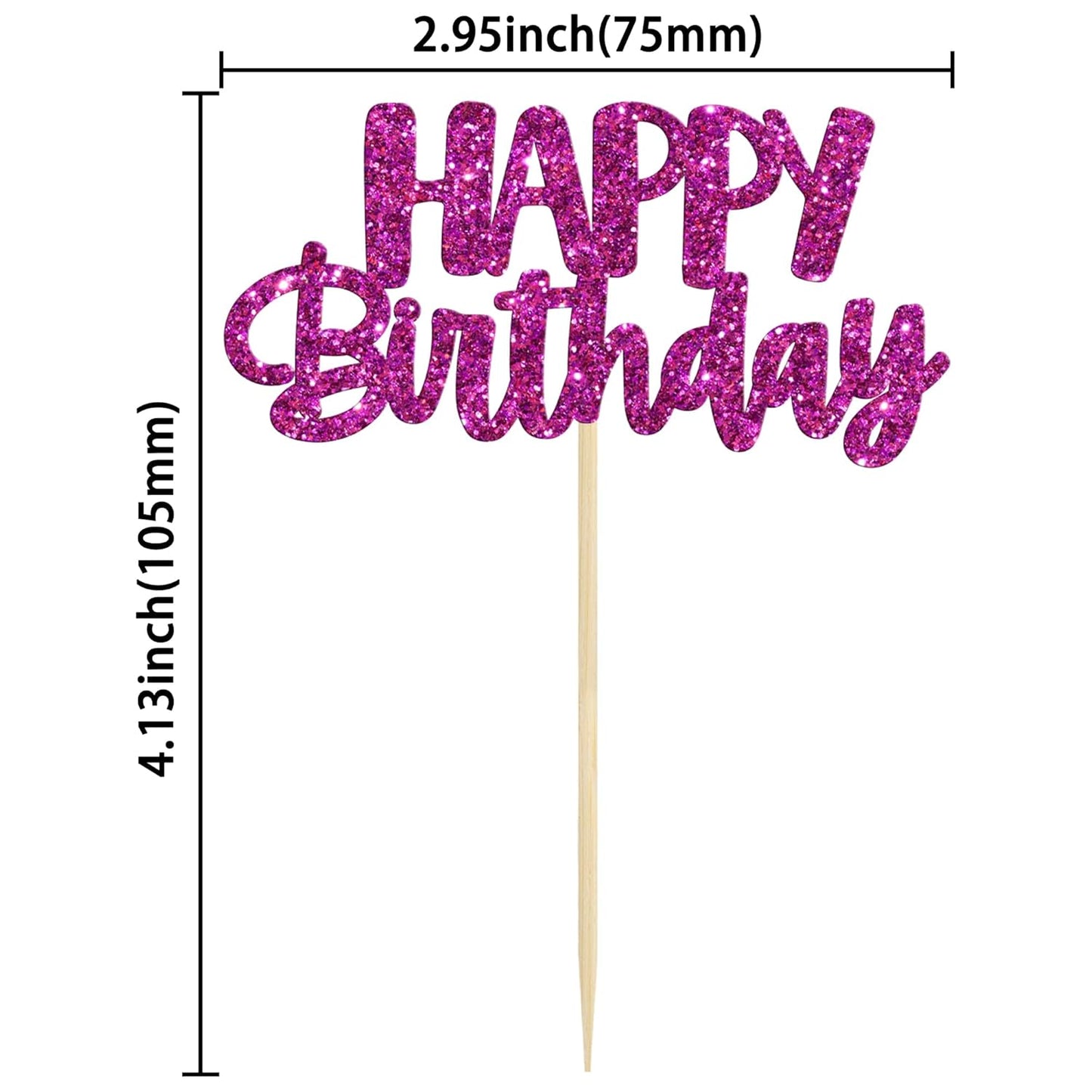 Gyufise 24Pcs Happy Birthday Cupcake Toppers Glitter Birthday Cupcake Food Picks for Celebrating Happy Halloween Theme Party Cake Decorations Supplies Black Purple Red