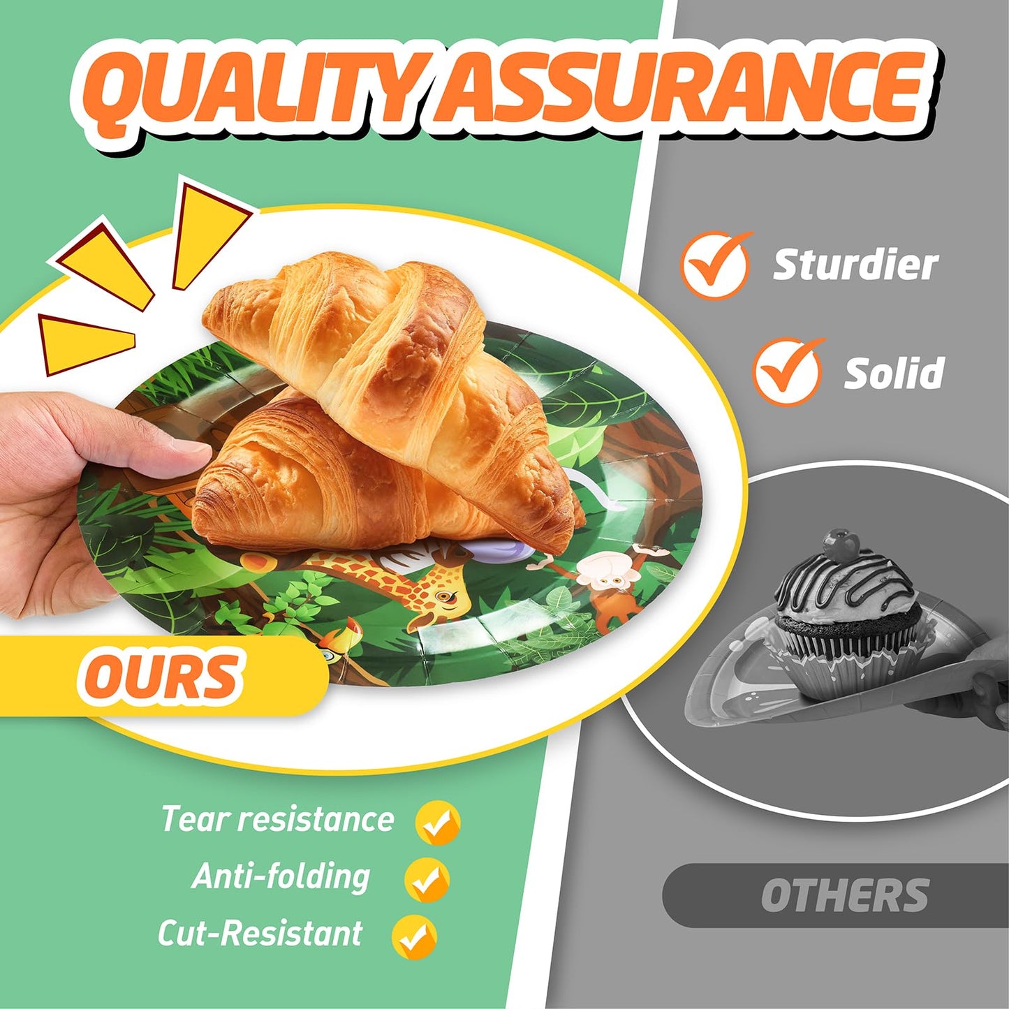 146Pcs Jungle Wild Animal Plates and Napkins Jungle Safari Party Supplies Includes Plates, Napkin