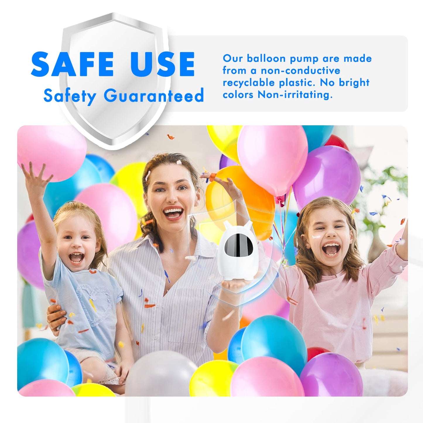 Balloon Pump Electric, SPLAKS Balloons Inflator Air Pump Portable Balloon Blower for Garland Arch