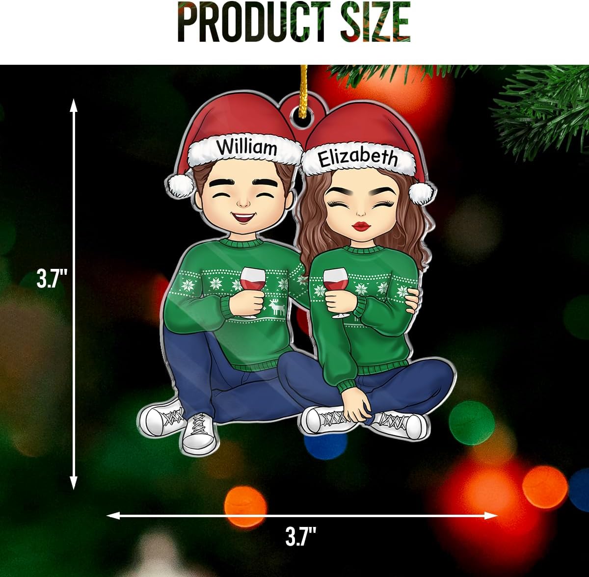 Pawfect House Cheers to A Merry Christmas Personalized Couple Christmas Ornament, Tree Decorations, Anniversary, Birthday Gifts for Husband, Wife, Housewarming Gift Ideas, Custom Ornaments Gift