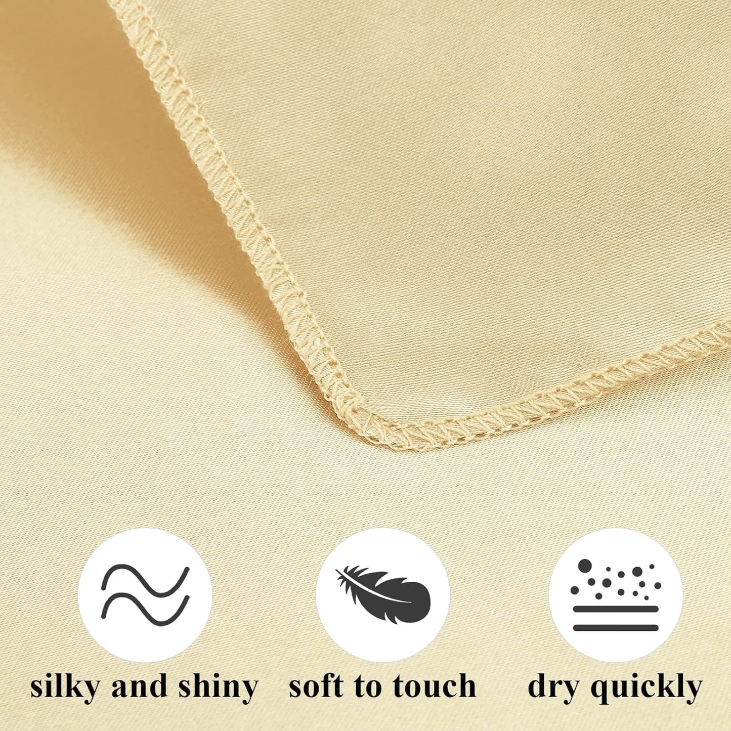 Aneco 12 Pieces Satin Napkin Square 20 x 20 Inches Dinner Napkins Weddings Party Napkin Soft Table Napkins for Romantic Weddings Party Dinner Decoration (Champagne)