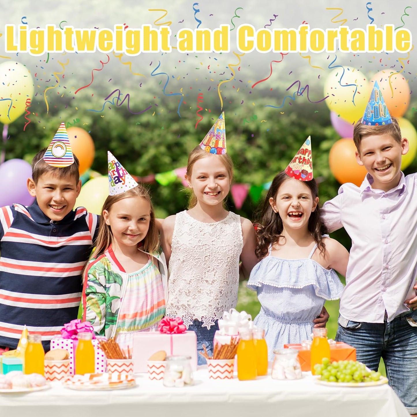 CANREVEL 12 PCS Party Hats for Kids and Adults, Party Headwear, Happy Birthday Hats, Birthday Party Decorations