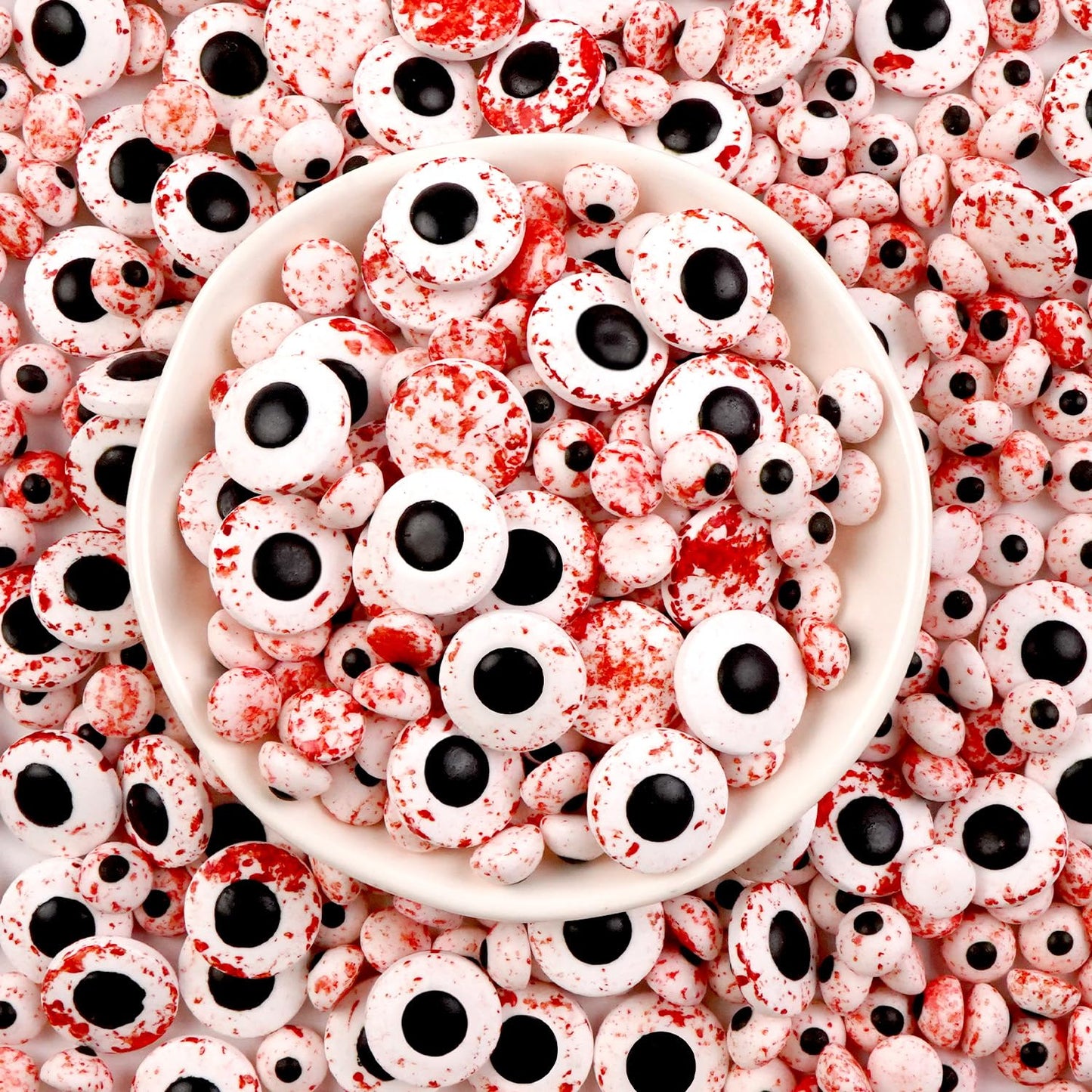 Halloween Edible Bloody Red Eyeballs Eye Ball, Candy Eyeballs Mix Sprinkles for Cake Decorating, 150g/5.29oz, Perfect for Cake Decoration, Cupcake Decorations Ice Cream Toppings