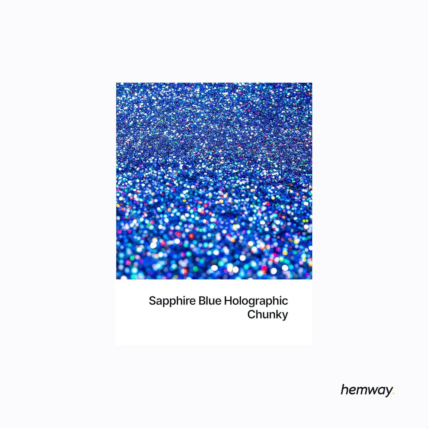 Hemway Eco Friendly Biodegradable Glitter 100g / 3.5oz Bio Cosmetic Safe Sparkle Vegan for Face, Eyeshadow, Body, Hair, Nail and Festival - Chunky (1/40" 0.025" 0.6mm) - Sapphire Blue Holographic