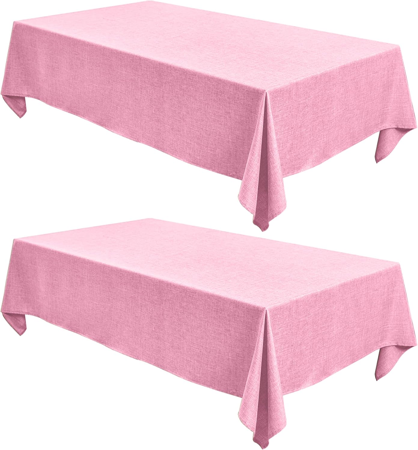 Fitable Square Table Cloth Linen Textured: Water & Stain Resistant Farmhouse Tablecloth, Washable Burlap Table Covers for Kitchen Dining Party(2 Pack, 54x54 Inch, Pink)