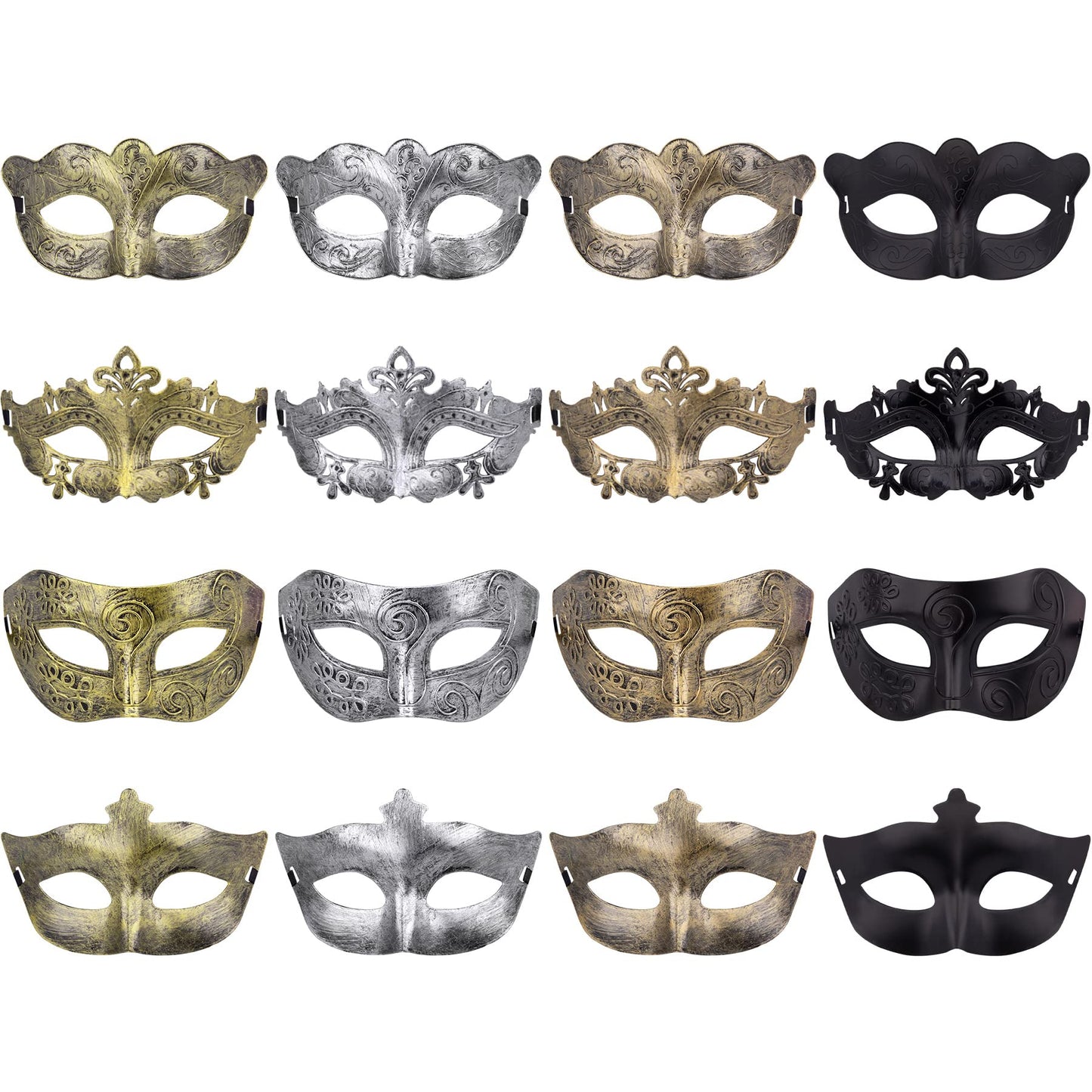 FEQO 16 Pieces Masquerade Masks Venetian Vintage Antique Masks
