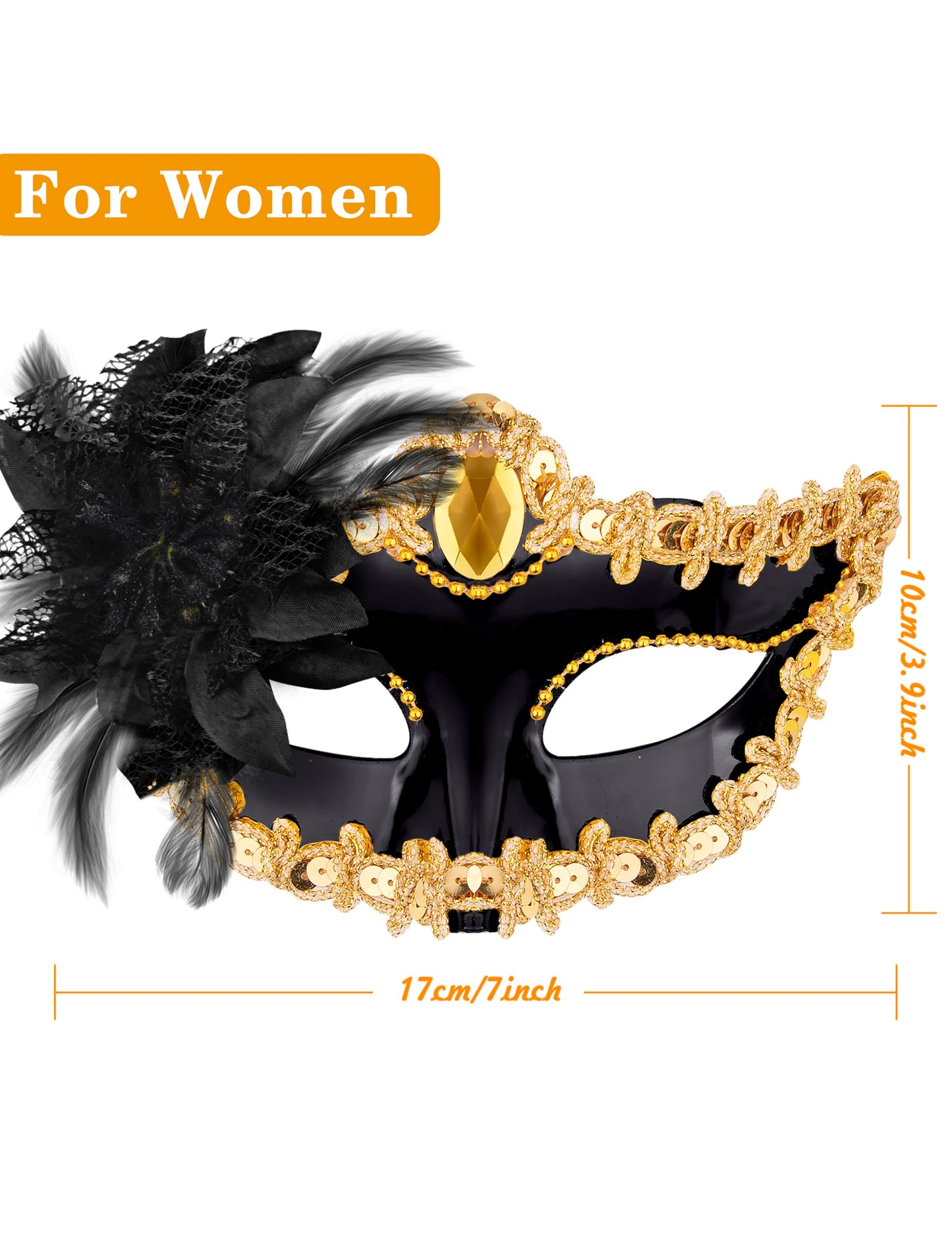 SIQUK 8 Pieces Couple Masquerade Mask Set Venetian Party Masks Mardi Gras Mask Costume Masks for