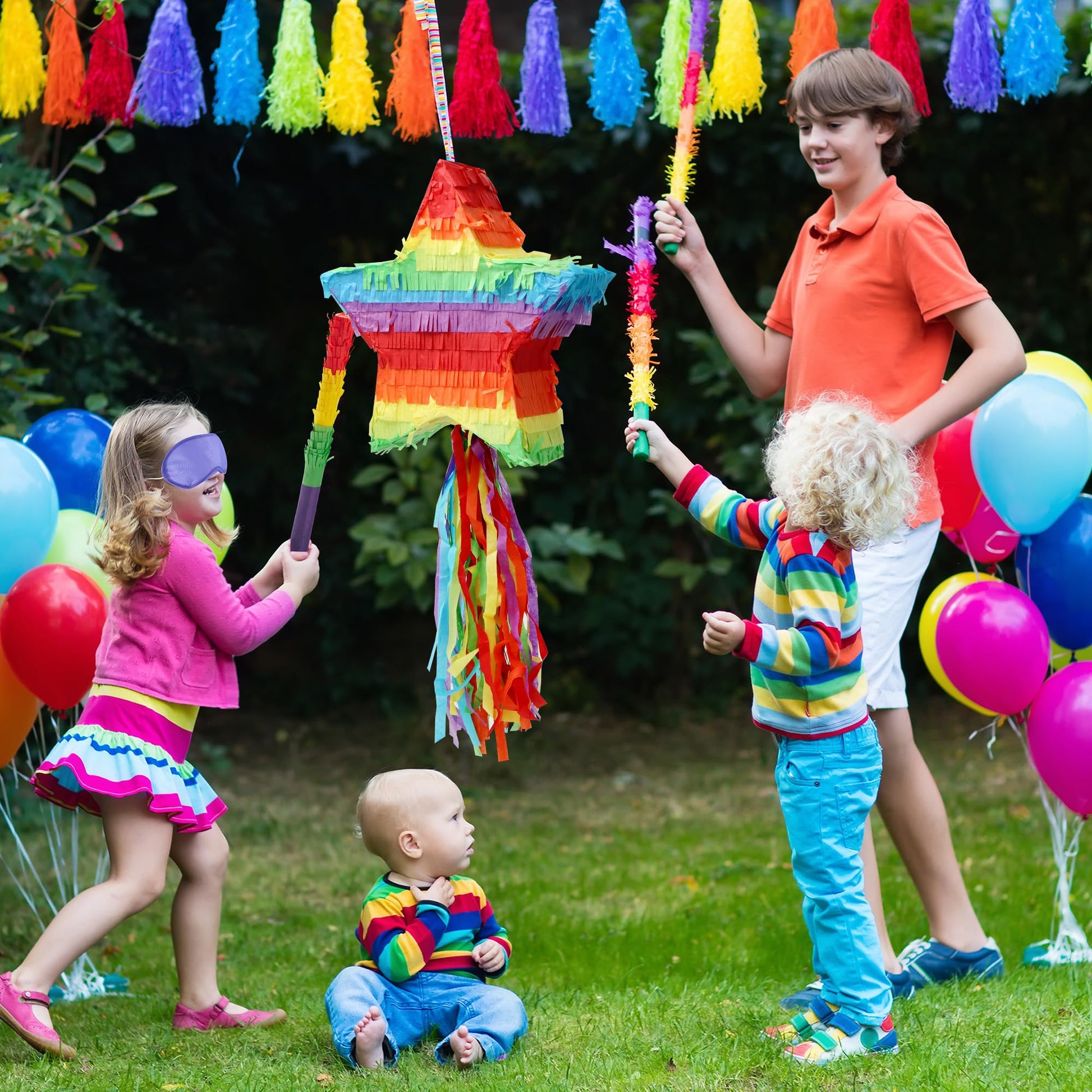 Cinco De Mayo Star Pinata 12.6 x 12.6 inches. Fiesta Party Supply for Fiesta Taco Party, Luau Event