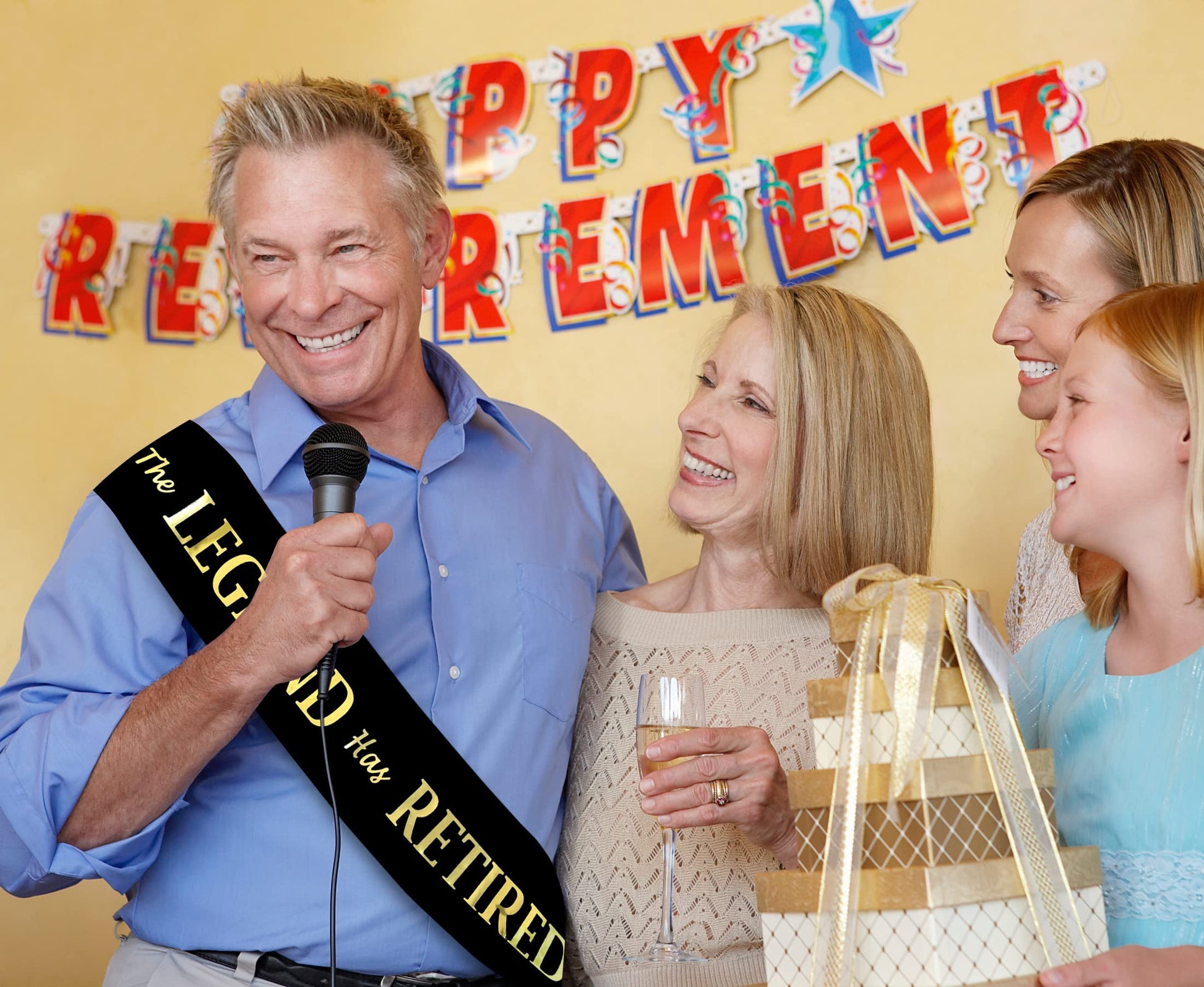 JPACO The Legend Has Retired Sash – Elegant Black and Gold Foil Legendary Sash for Both Women and