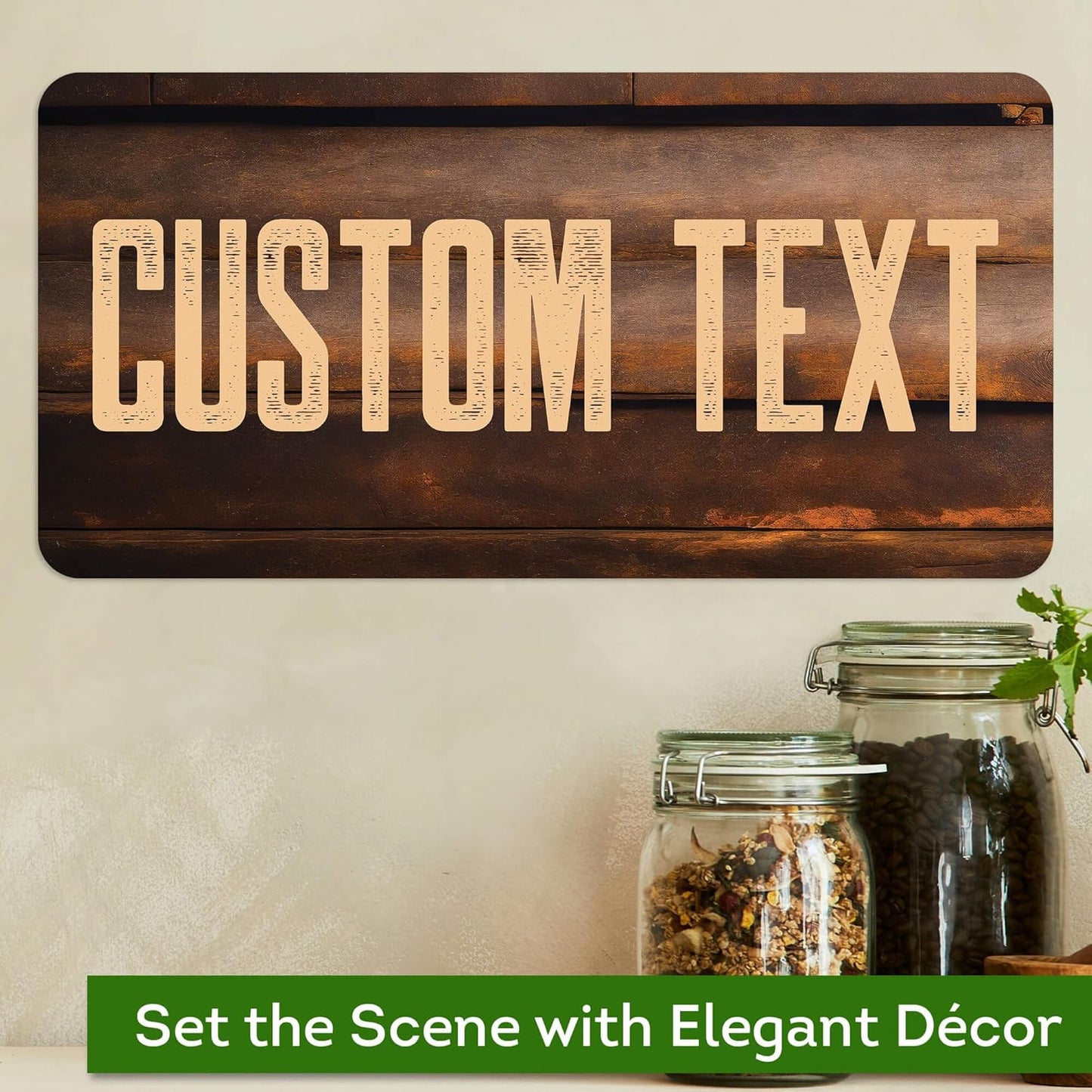 Custom Sign, Custom Street Sign, 11 Font Colors, 13 Font Styles, 4 Hole Options, 22 Sizes, 6x12 Inches, Rust Free DiBound, Fade Resistant, Made in USA by My Sign Center (Vintage Wood)