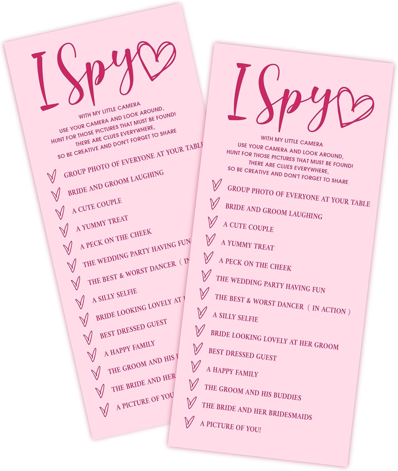 4x9 Inch Wedding Party Games, Bridal Shower Cards, 25 Pink Bridal Shower Games for Wedding Reception, Bachelorette, Engagement Party, Minimalist Guest Interaction Activity Cards-A13