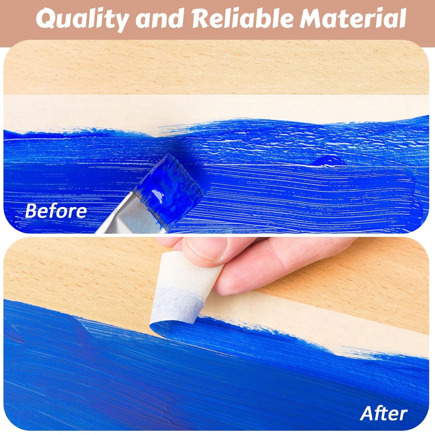 Masking Tape Bulk General Purpose Masking Painting Tape 55 Yards for Painting Home Office School Stationery Arts Crafts Basic Use, Easy Removal(72 Rolls,0.8 Inch)