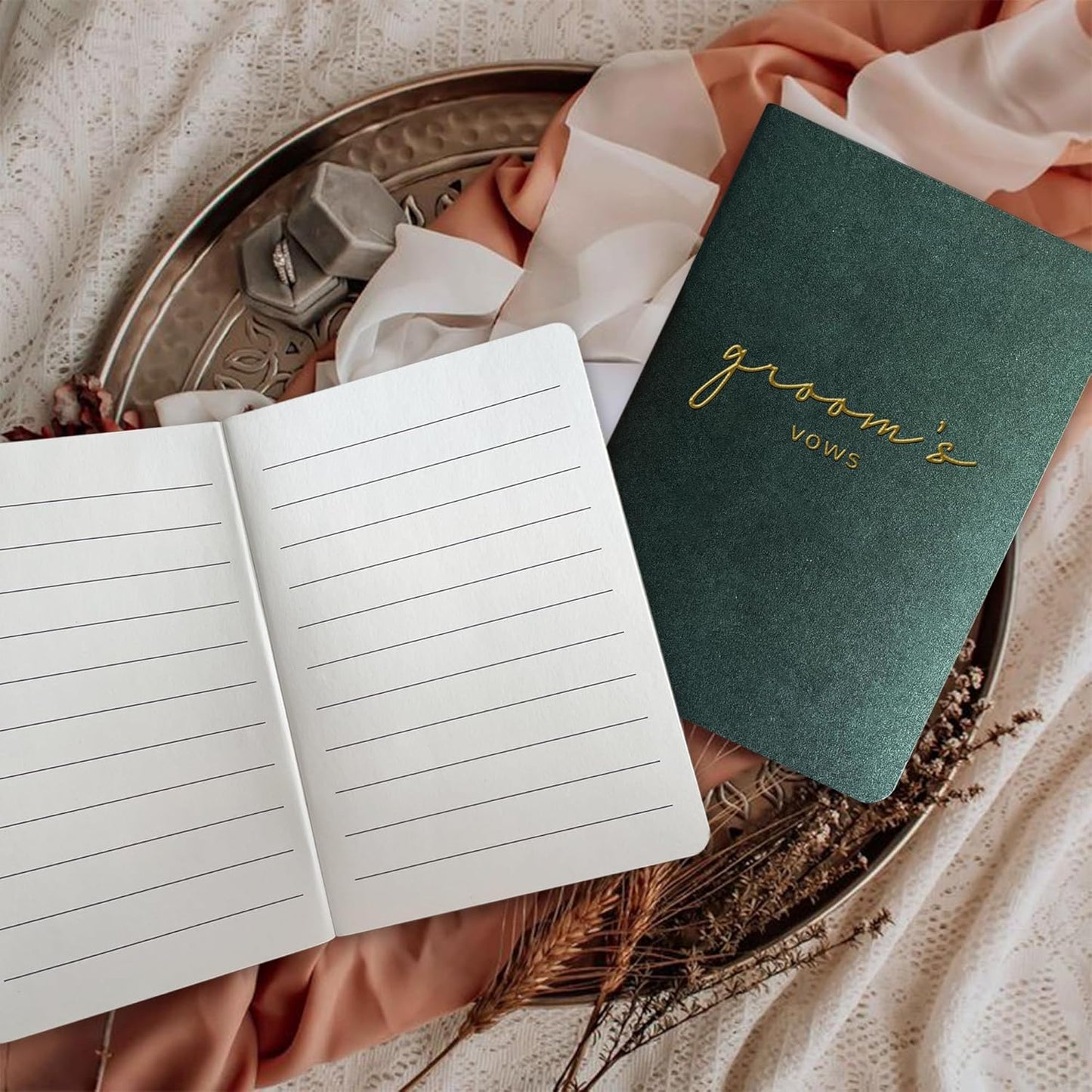 Vow Books His and Hers Wedding Vow Books Bride and Groom Vow Books Wedding Essentials Wedding Accessories(XZ-GB-Sage)