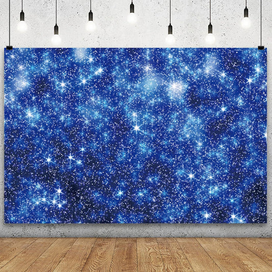 YongFoto Blue Glitter Backdrop 6x4ft Silver Light Spots Navy Blue Sequin Bokeh Photography Background Birthday Bridal Shower Wedding Photography Background Party Banner Decor Portraits Photoshoot