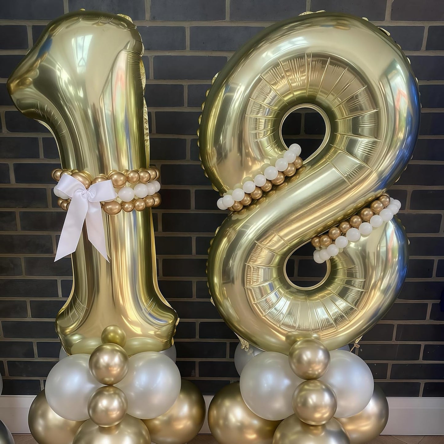 Champagne Gold 5 Balloon,40 Inch Light Gold Number 5 Balloon Big Foil Mylar Helium 5 Balloon for Birthday Party