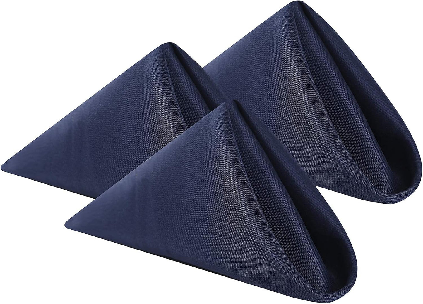 Cloth Napkins 17x17 inch Washable Polyester Dinner Napkins Soft Table Napkins for Wedding Party Dining Banquet(Navy,12PCS)