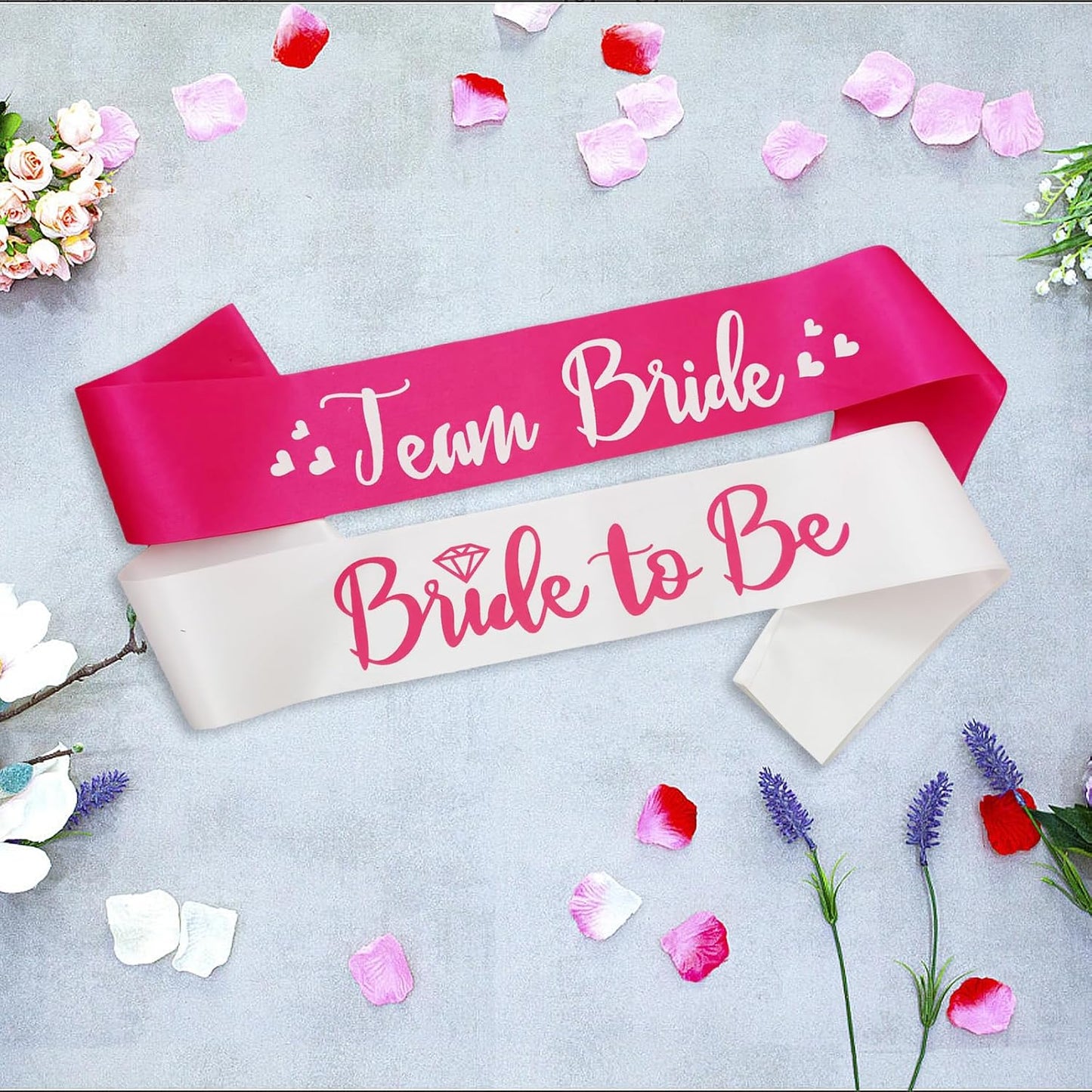 7 Pack Bachelorette Sashes Hot Pink, 1 White Bride to Be Sash and 6 Team Bride Sashes Bridal Shower Sash Fun Bridesmaid Sashes for Bachelorette Wedding Party