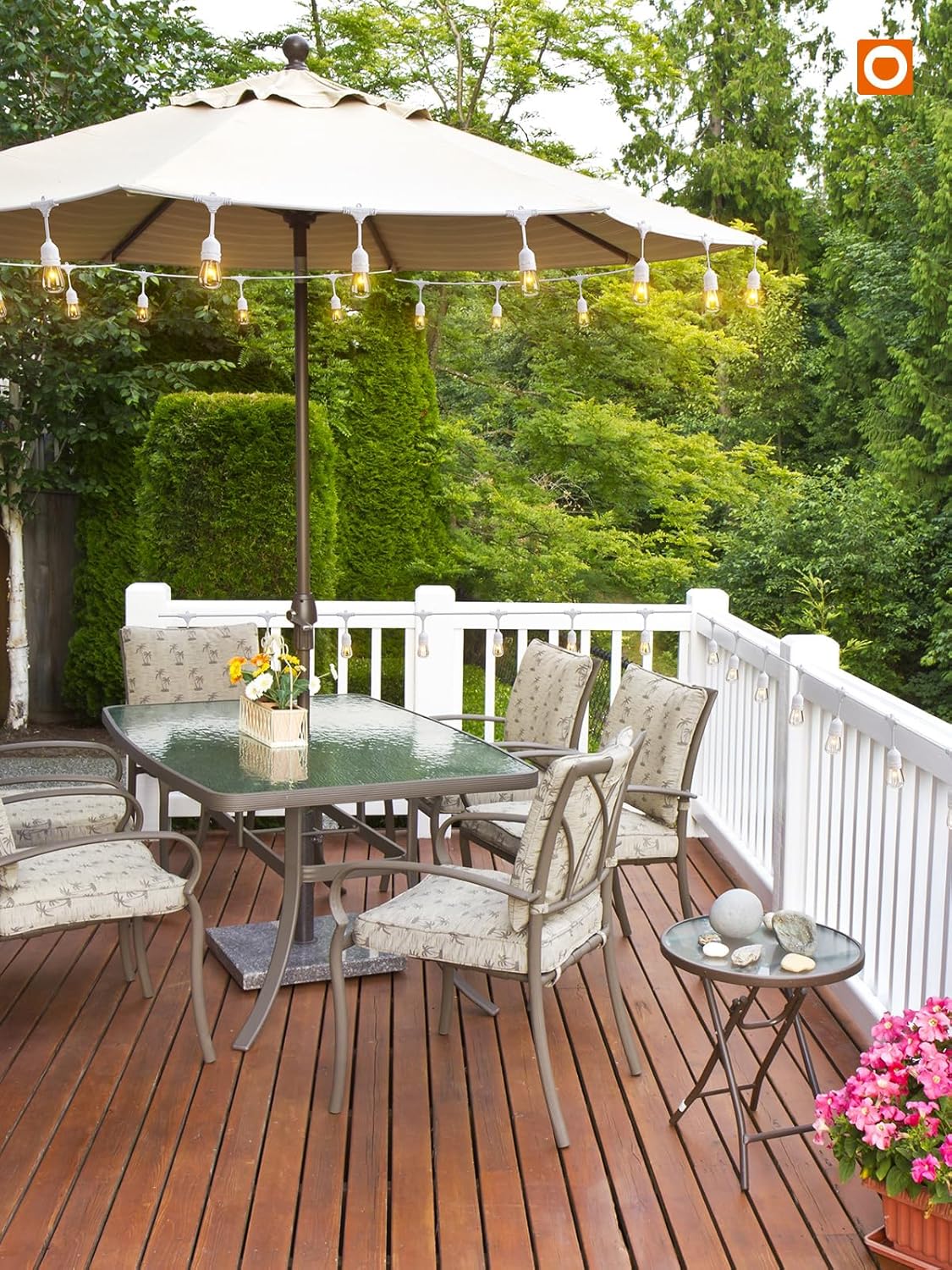 addlon 96FT(48FT*2) Outdoor String Lights White Commercial Grade Weatherproof Strand, 36 Edison Vintage Bulbs, 30 Hanging Sockets 6 Spare Bulbs, ETL Listed Decorative Lights for Patio Garden