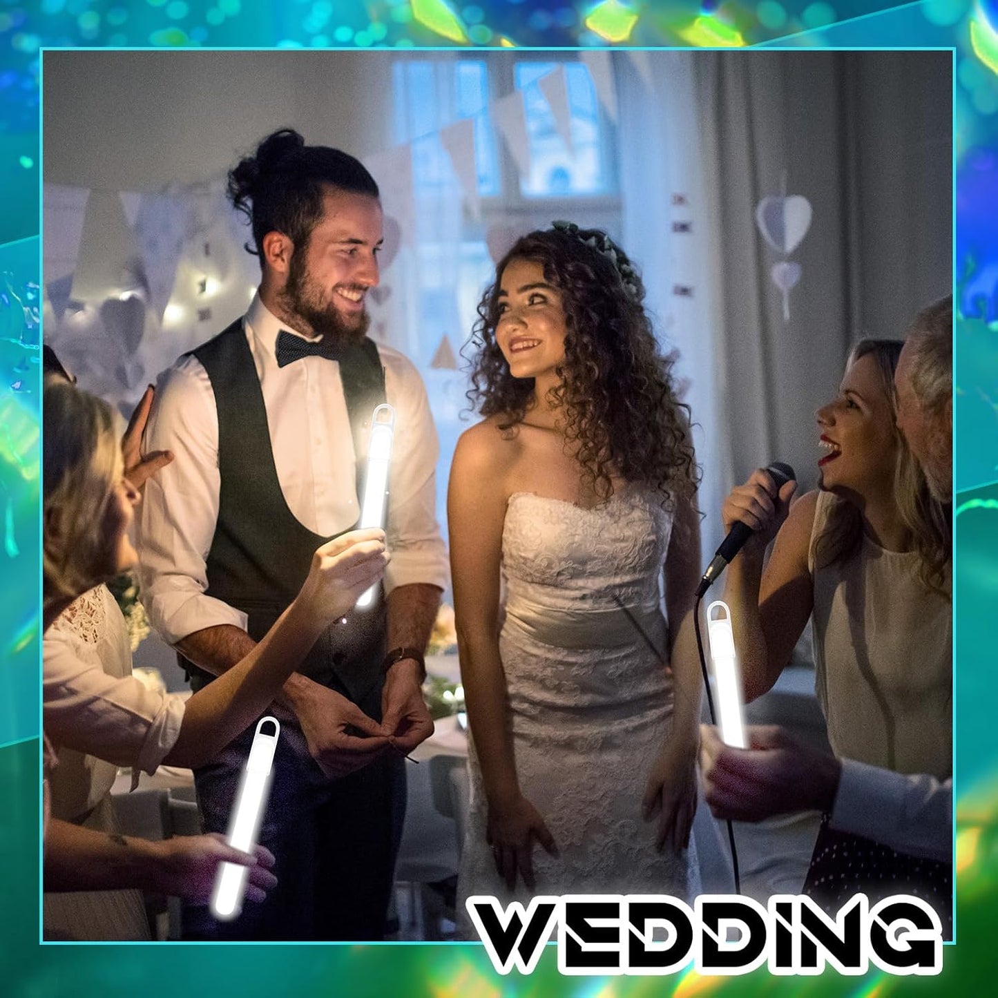 Lewtemi 4" or 6" 100 Pack Bright Glow Sticks Bulk, Glow in The Dark Party Supplies Birthday and Holidays Party Favors