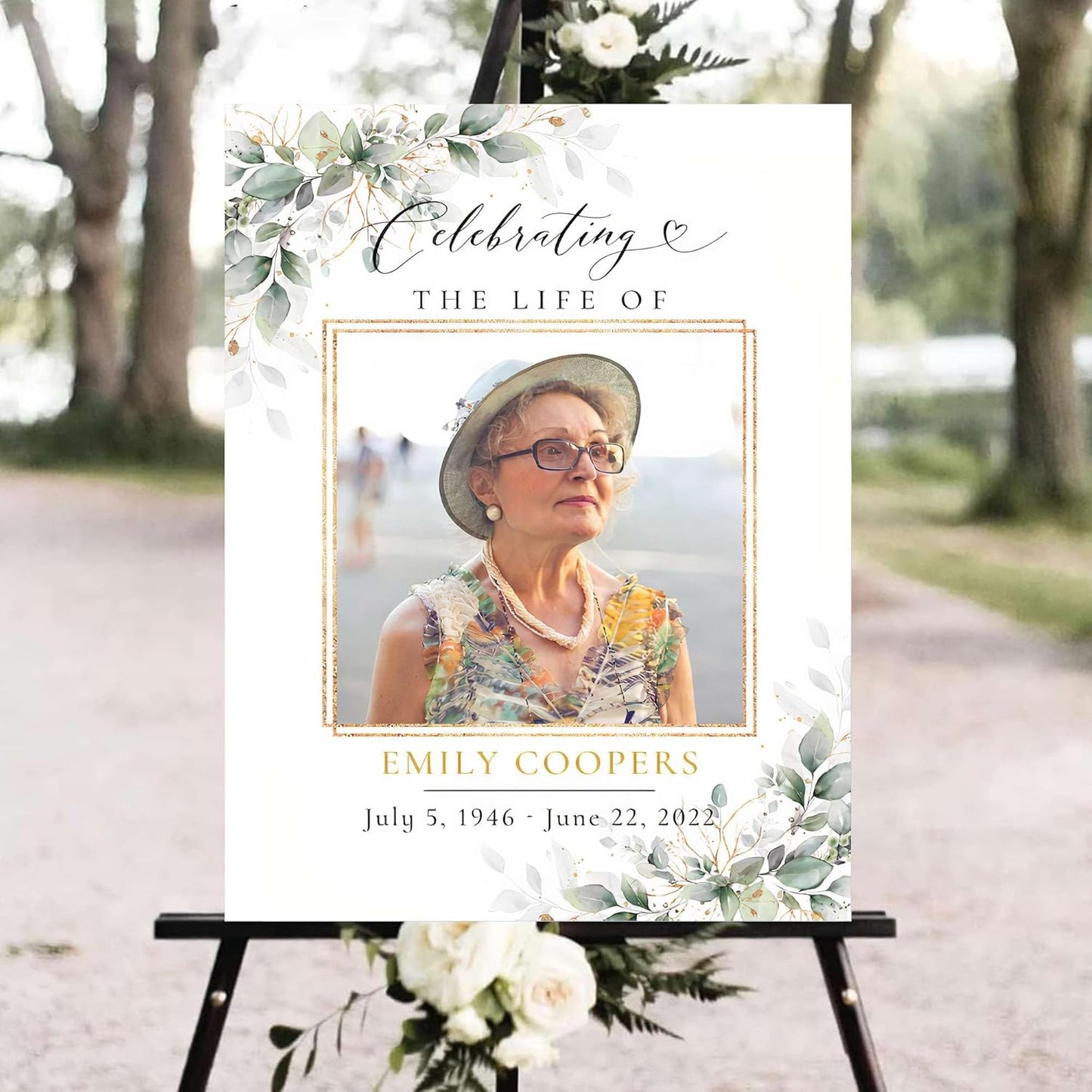 Personalized Funeral Welcome Signs, Celebration Of Life Yard Sign, Celebration Of Life Decoration, Custom Memorial Signs, Minimalist Celebrate of Lifes Sign With Photo, Memory Signage For Funerals #19