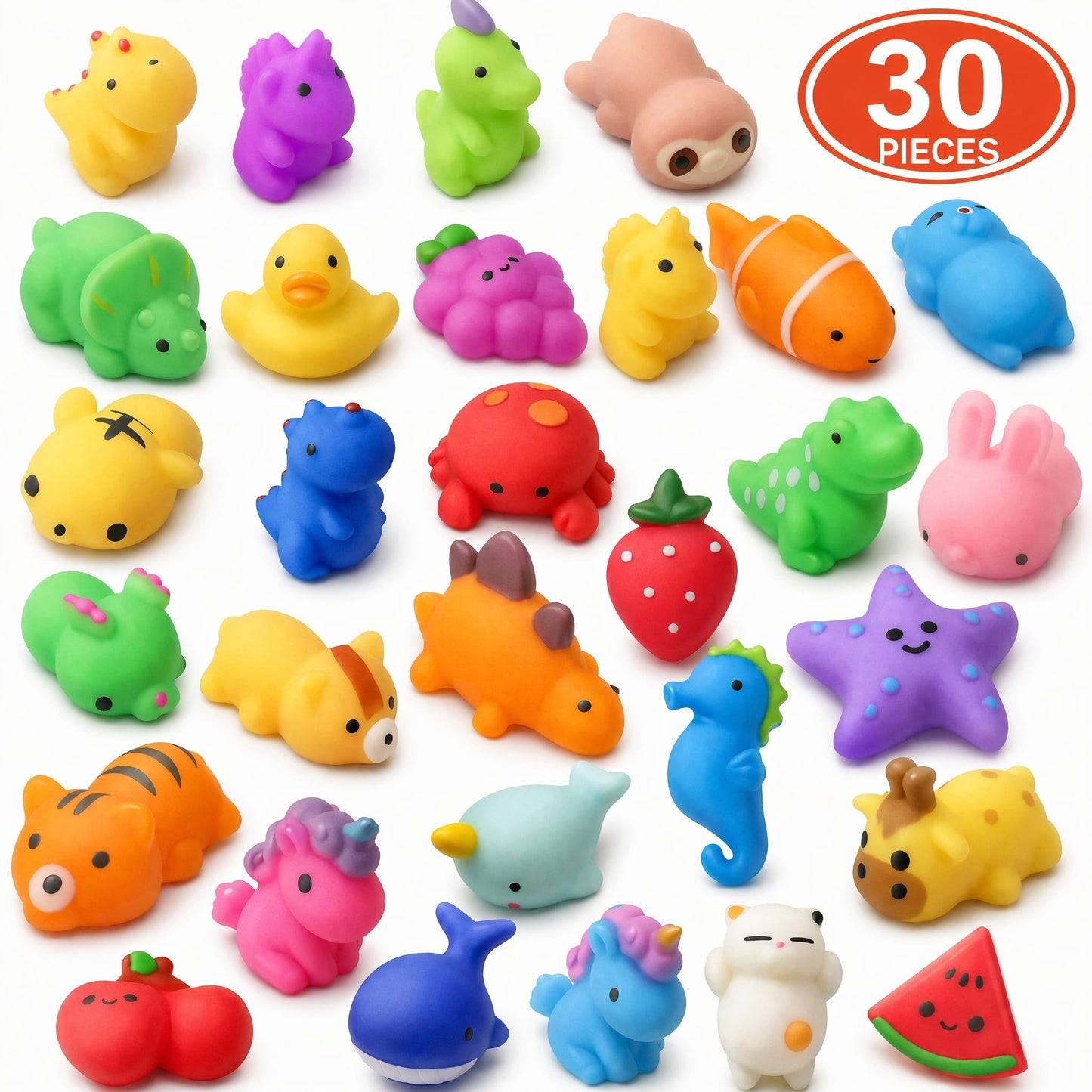 nobasco Squishies, 30 Pack Mochi Squishy Toys - Kawaii Cat Squishys Slow Rising Animals - Party