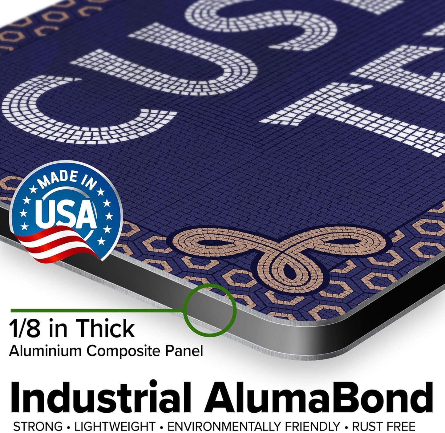 Custom Sign, Custom Street Sign, 11 Font Colors, 13 Font Styles, 4 Hole Options, 22 Sizes, 9x18 Inches, Rust Free DiBound, Fade Resistant, Made in USA by My Sign Center (Fauxsaic 1)