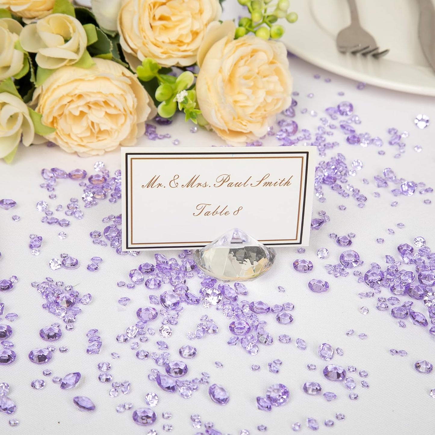 Vase Fillers for Centerpieces Home Deco,8700 Pieces Purple Diamond Table Confetti,Fake Plastic Gems for Bridal Shower,Wedding & Party Decorations