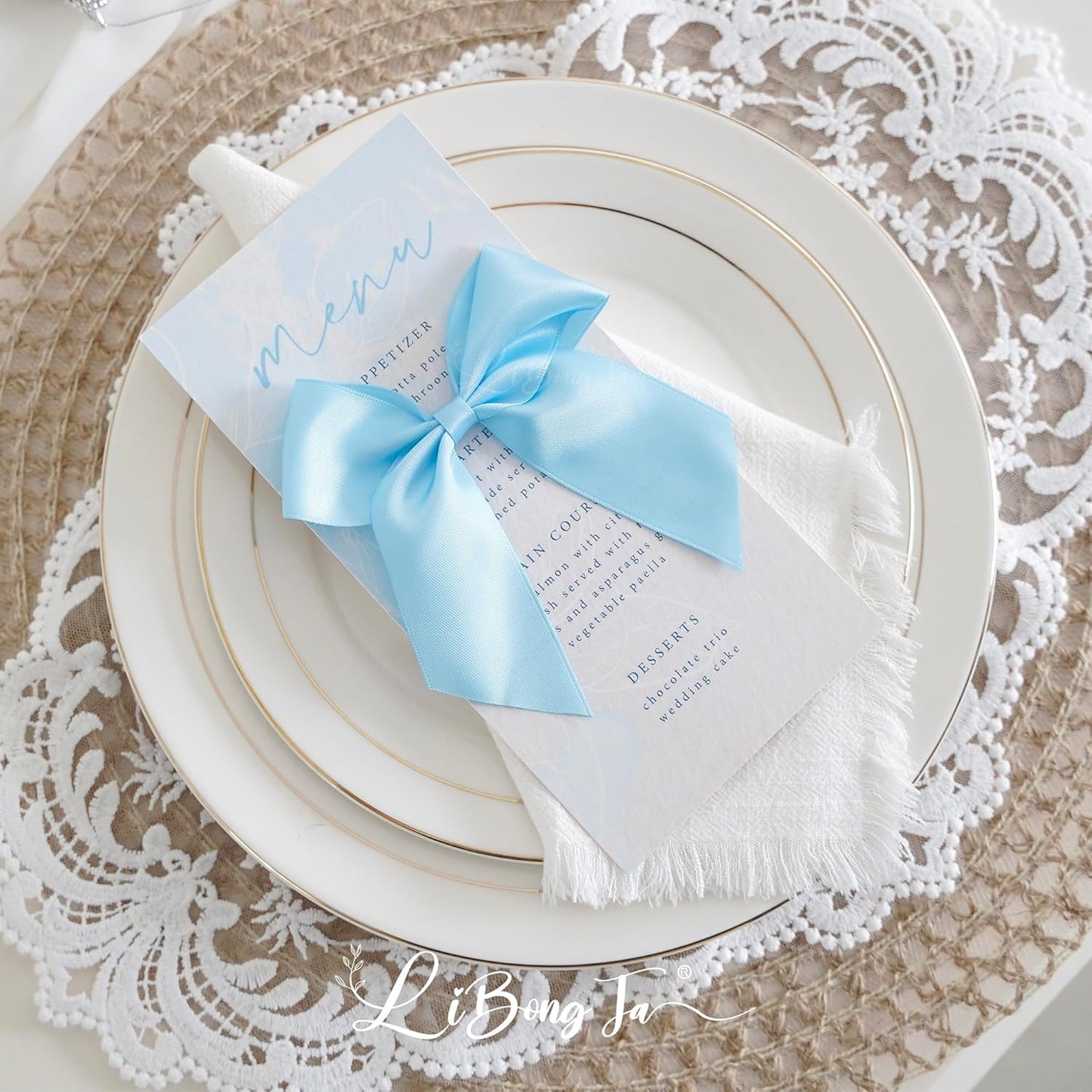 4.5" Satin Ribbon Blue Bows for Gift Wrapping, Twist Tie Bows, Cute Bows for Crafts, Party Favors, Premade Bows Pre-Tied Decorative Bows for Flower Bouquets Candy Apple Bows-24 Counts