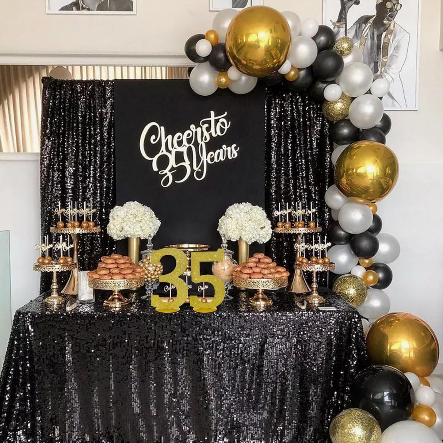 TONIFUL 11.8 Inch Gold Glitter Numbers Table Centerpieces 0-9 Birthday Party Decorations,Shining Gold Digital 5 for Birthday Party,Wedding,Bridal Shower,Engagement,Photo Shoot,Anniversary