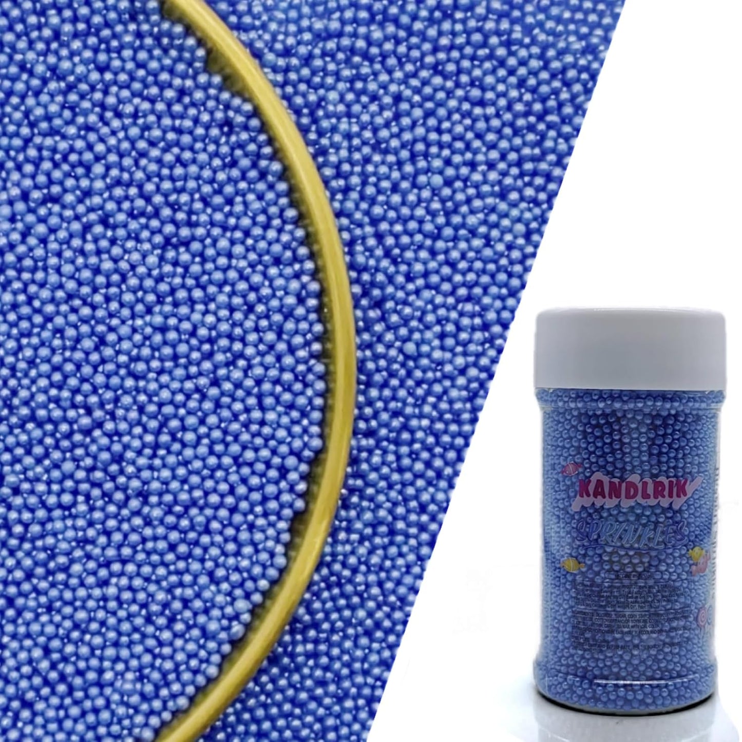 Edible Royal Blue Sprinkles Candy 2mm Mini Pearls Cake Decorations Cupcake Toppers Cookie Decorating Perfect for Wedding Party Valentine Halloween Christmas Supplies 3OZ