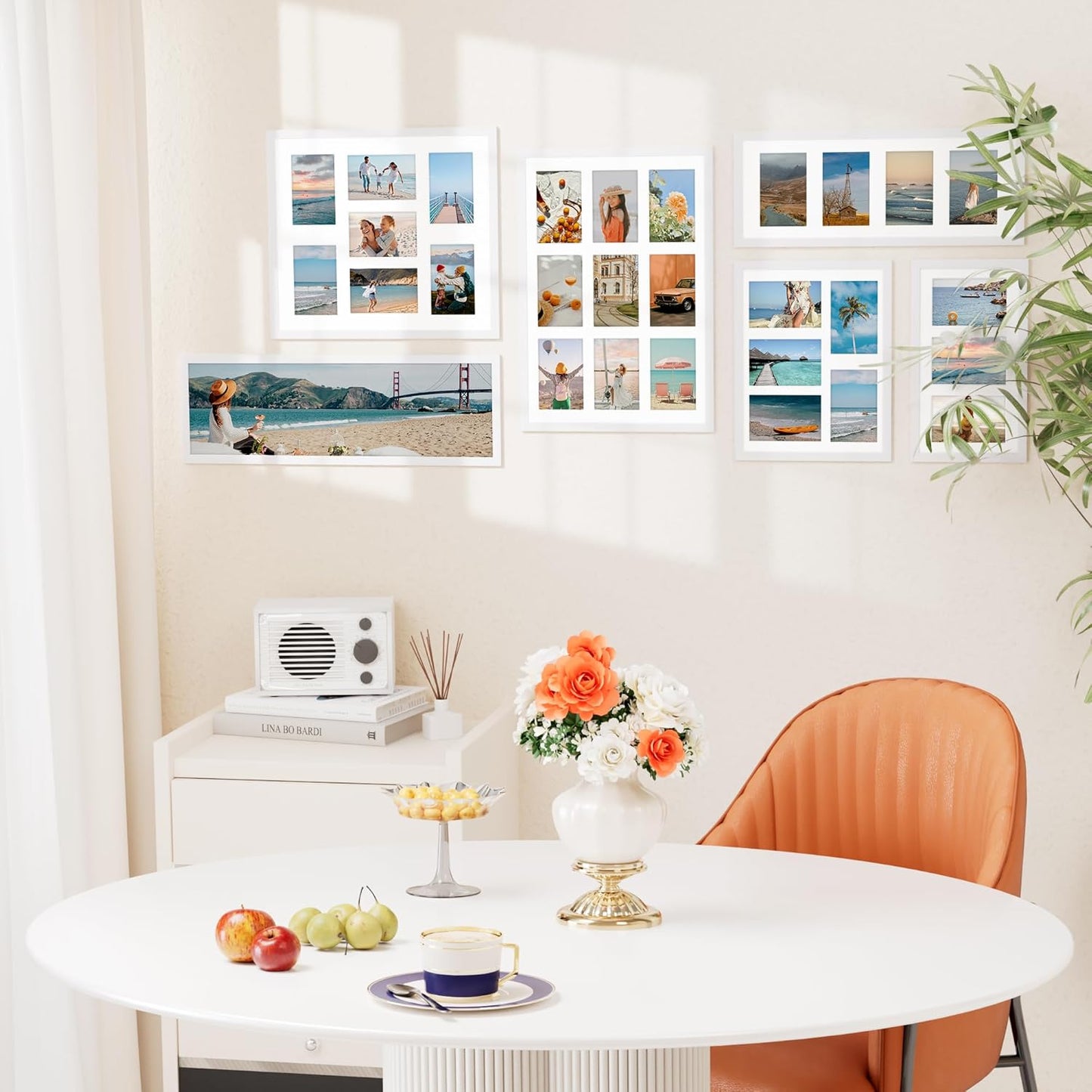 Vittanly 11x14 Collage Picture Frame, Displays 5Pcs 4x6 Pictures with Mat, Picture Frames Collage Wall Decor, White, 1 Pack