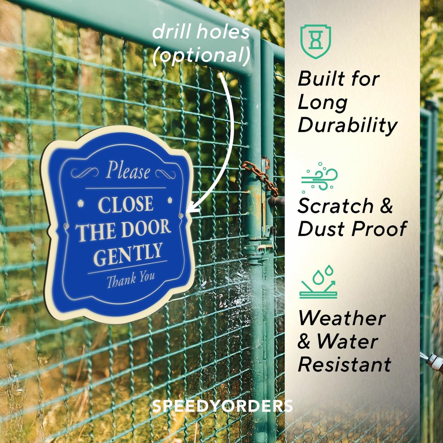 Custom Decorative Outdoor Metal Sign - Personalized Aluminum Driveway Sign, Waterproof, Made In USA - Design 3 Blue Steel 8x8 In