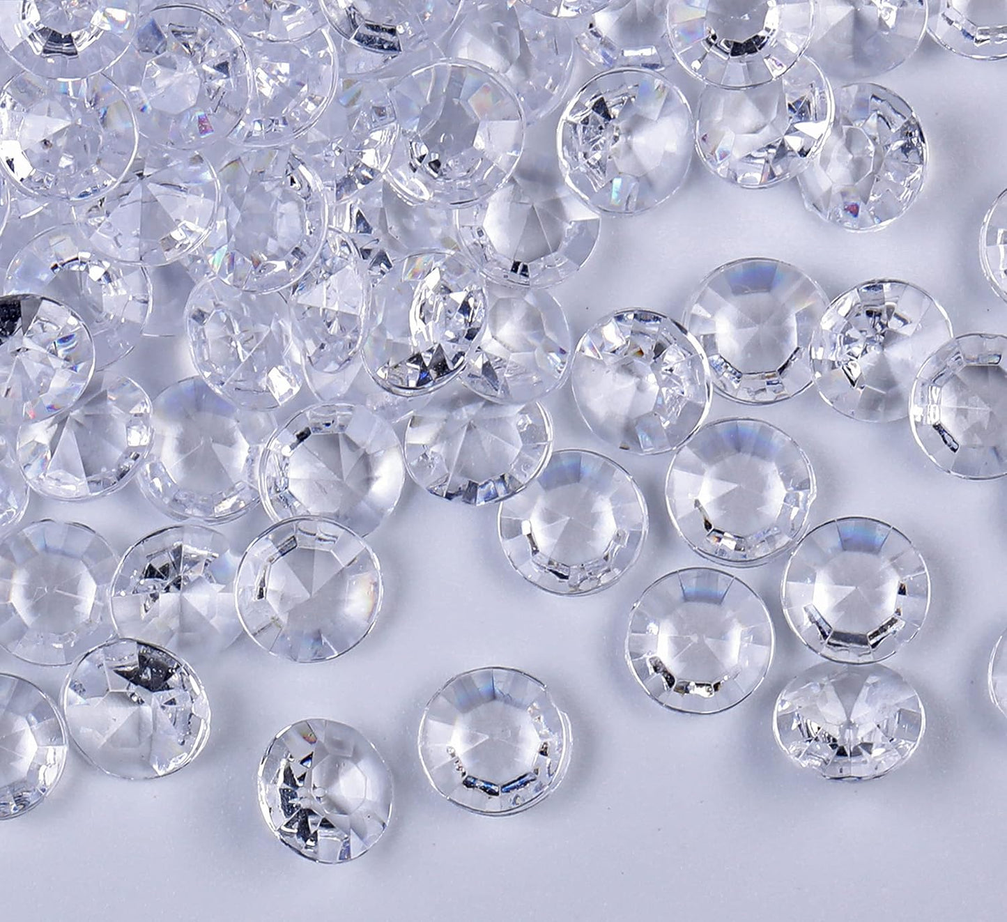 1000pcs/ Pack Wedding Table Acrylic Diamond Scatter Crystals Confetti Acrylic Gems Vase Fillers Rhinestones for Wedding, Bridal Shower, Vase Beads Decorations (10mm, Transparent)