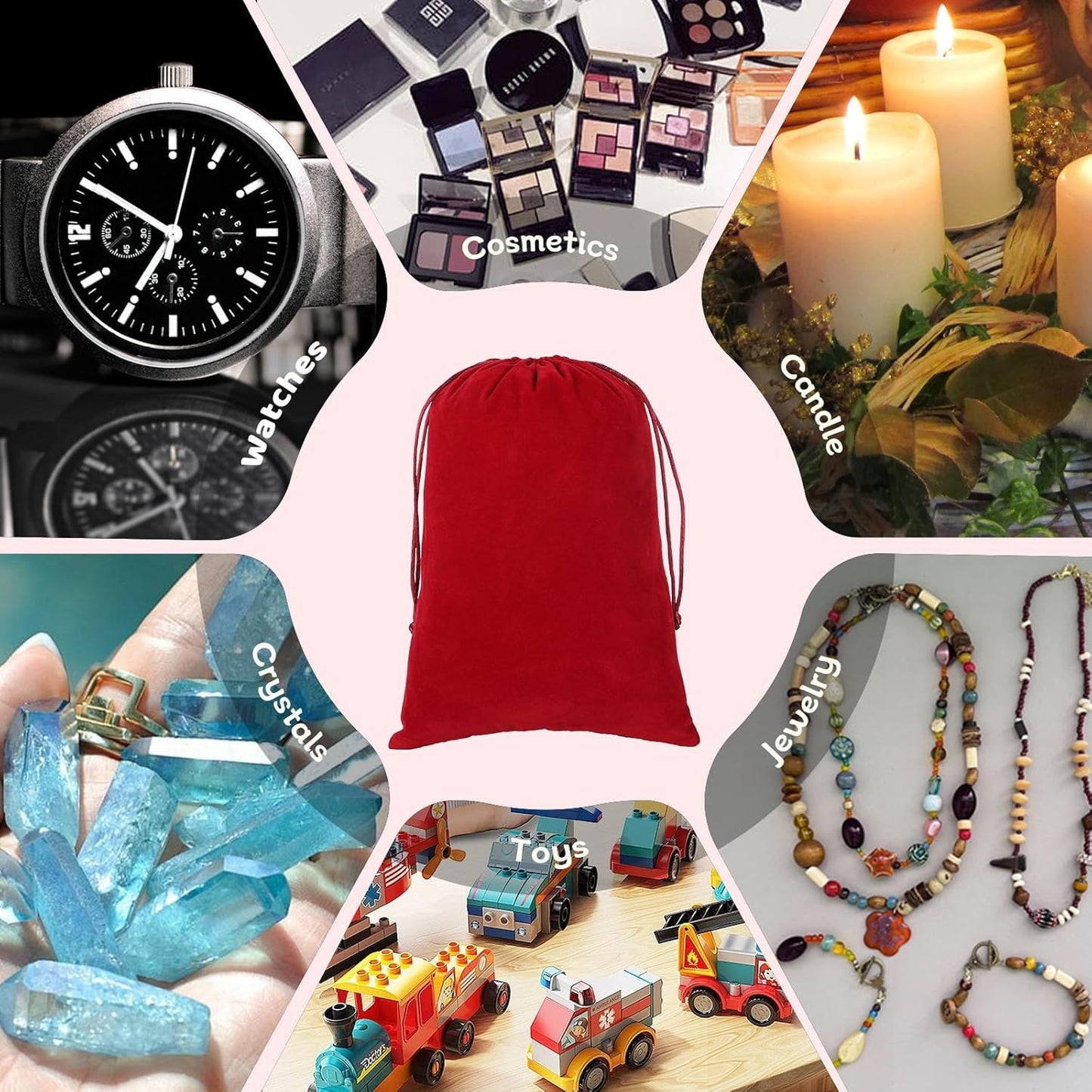 Velvet Drawstring Jewelry Bag, 50Pcs Wine Red Dice Bag, 7x10 Tarot Card Holder, Or Wrapping Halloween Party Favors, Small Bussiness, Toys, Board Game