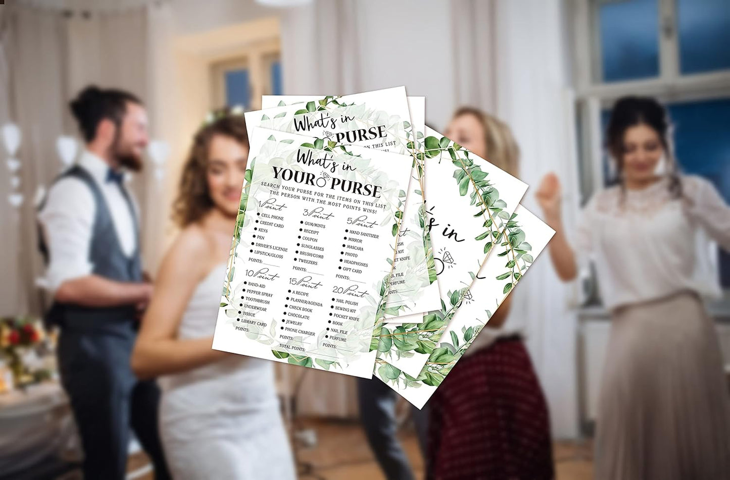 Bridal Shower Game Cards, Tropical Jungle Theme Engagement Party Cards for Wedding, Set of 30 Cards(Leaf011)