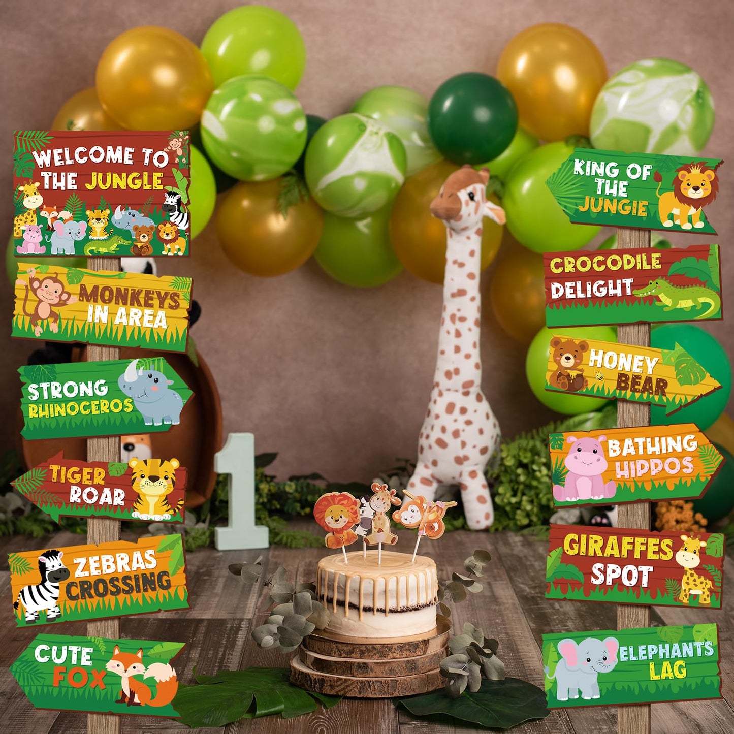 24 Pieces Safari Party Sign for Welcome to Jungle Safari Theme Party Decorations Wild Animal