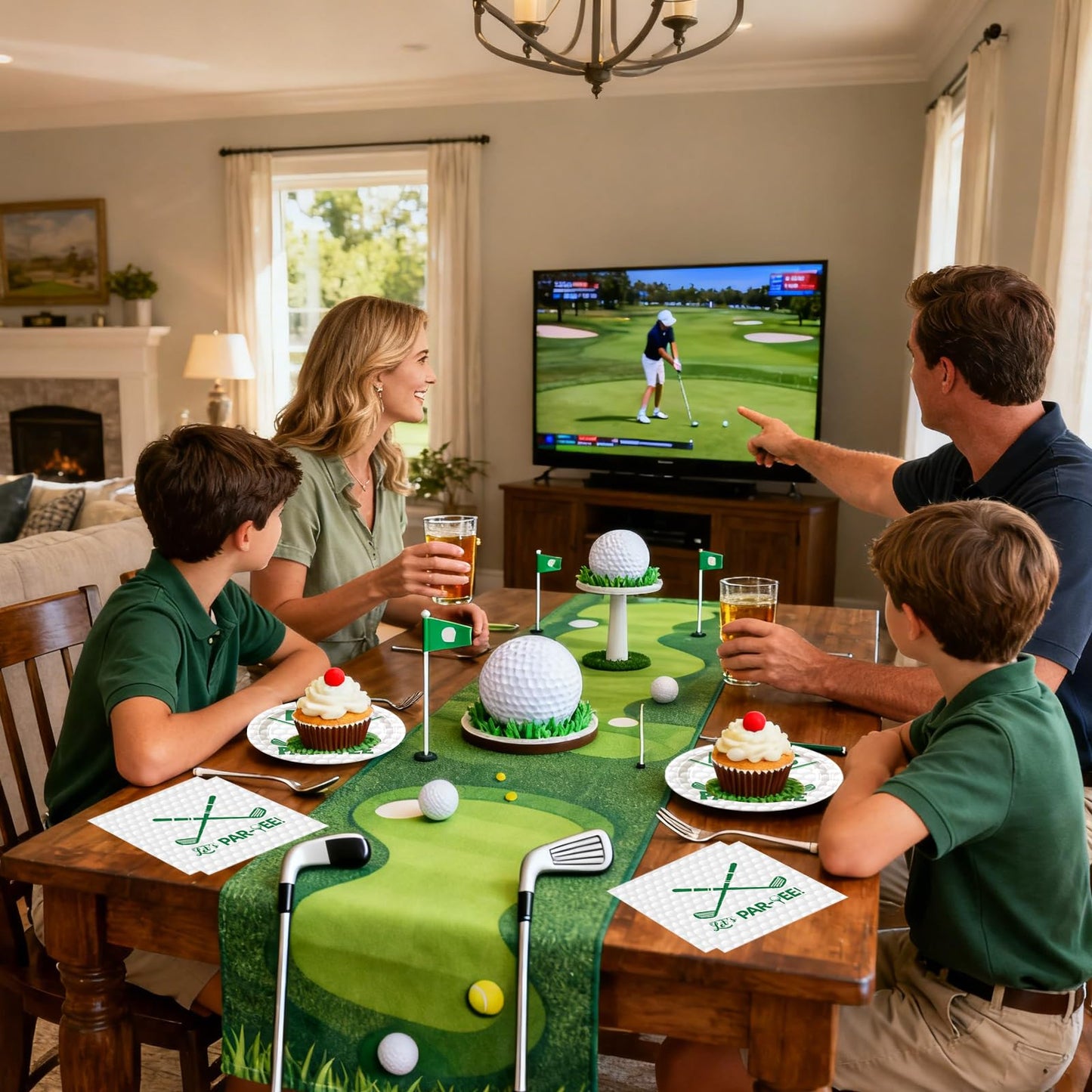 HFBOBP 50pcs Golf Paper Plates and Napkins Party Decorations